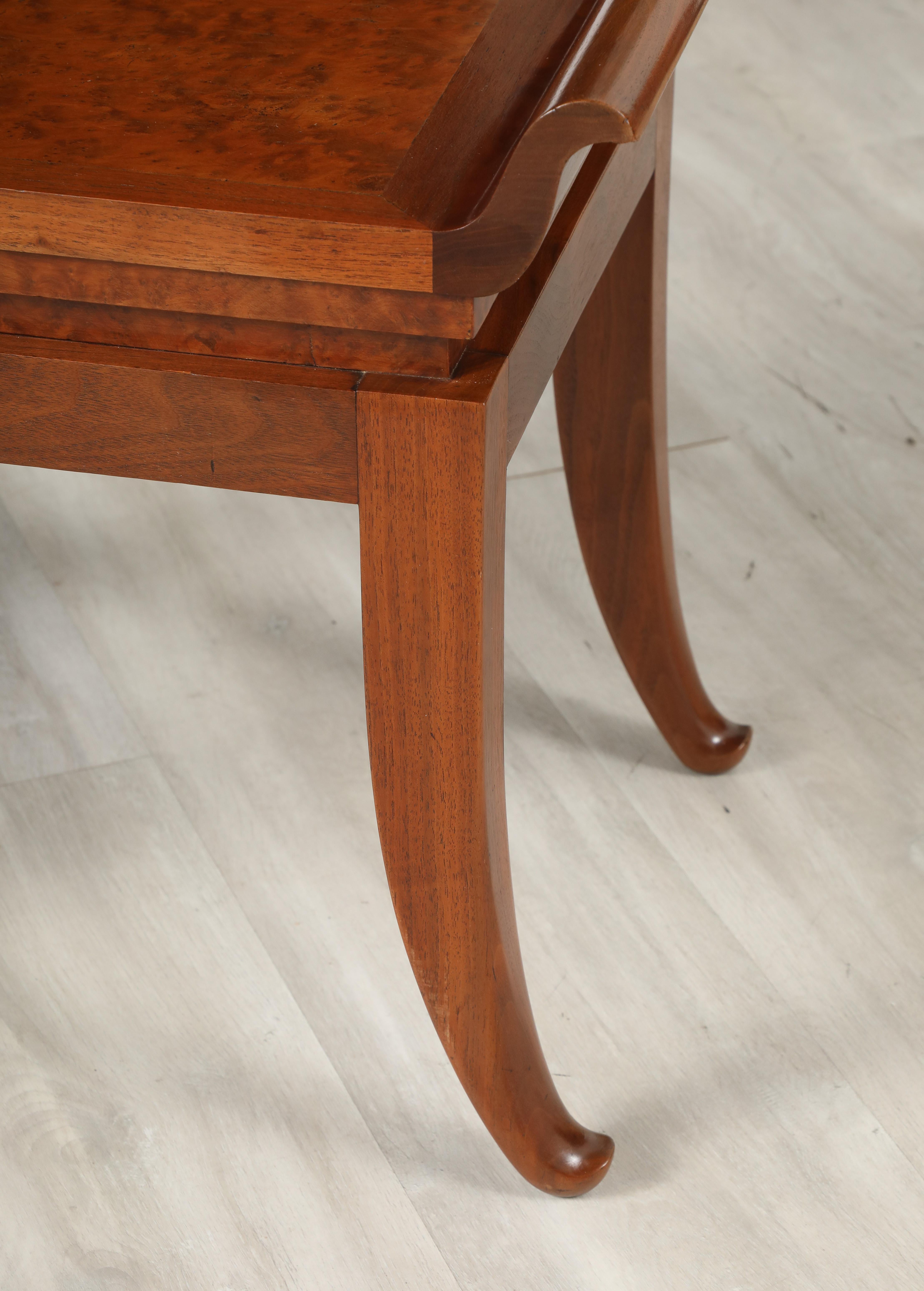 Pair of Italian Art Deco Mahogany Stools, circa 1930 For Sale 2