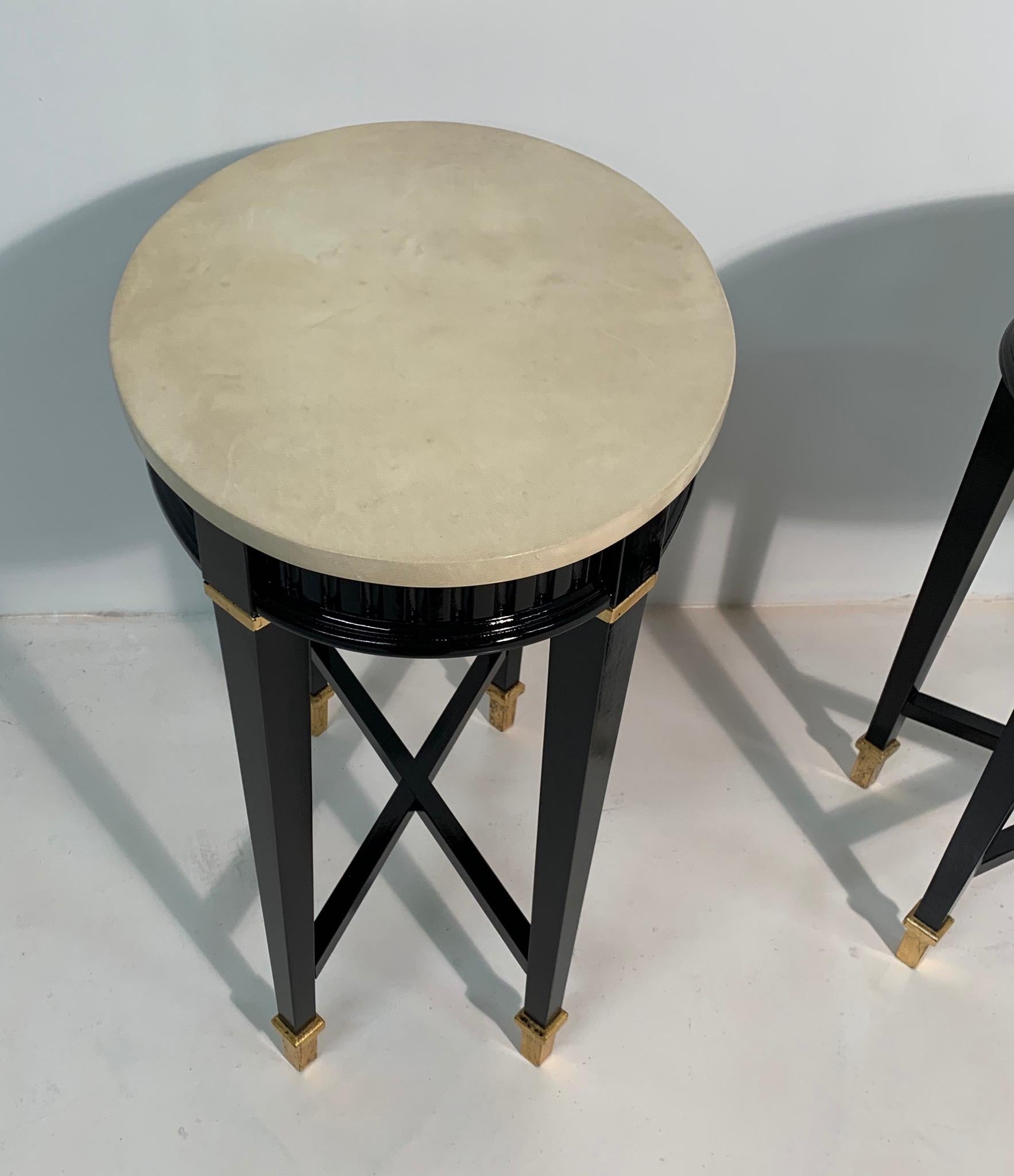 Pair of Italian Art Deco Parchment Side Table 1