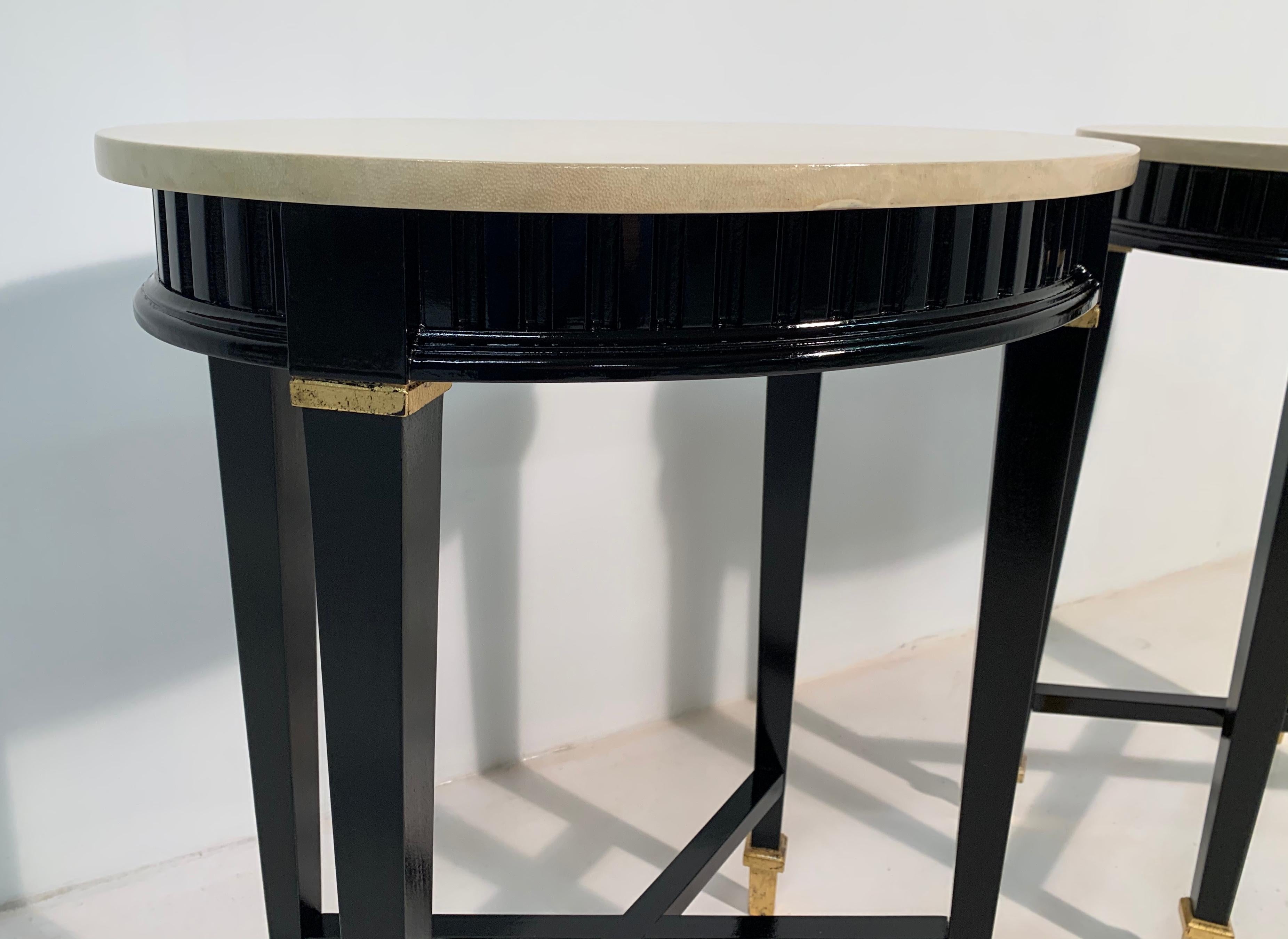 Pair of Italian Art Deco Parchment Side Table 3
