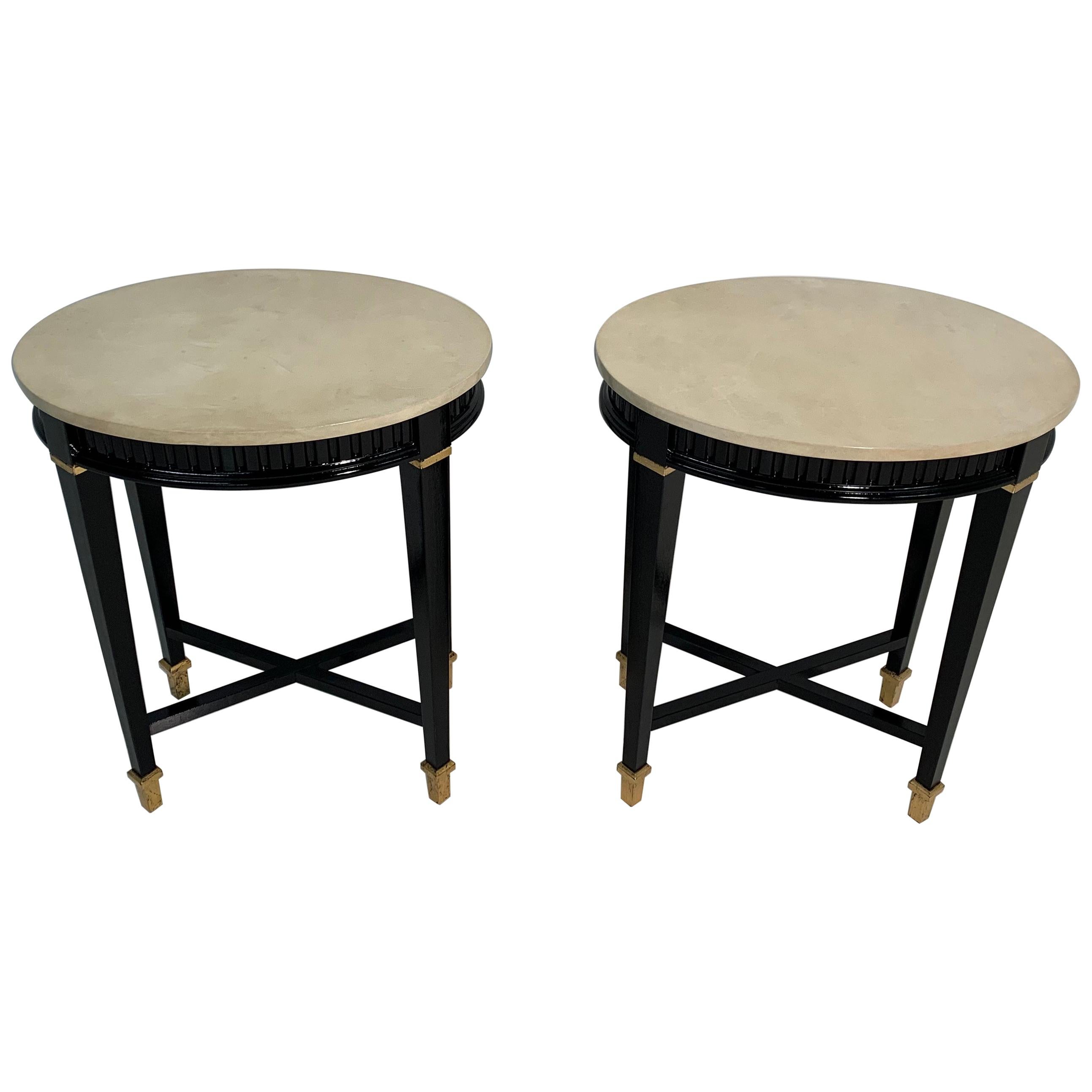 Pair of Italian Art Deco Parchment Side Table