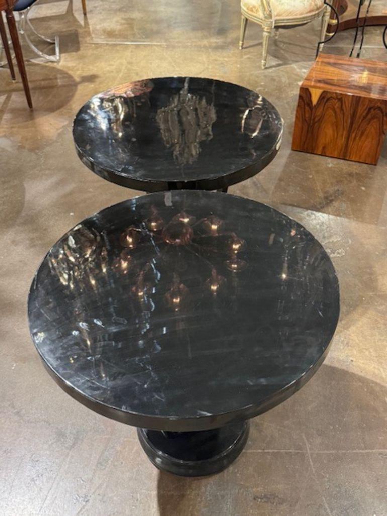 Pair of Italian Art Deco Side Tables In Good Condition For Sale In Dallas, TX