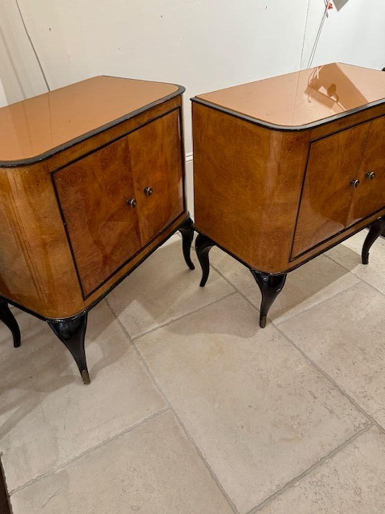 Early 20th Century Pair of Italian Art Deco Side Tables For Sale