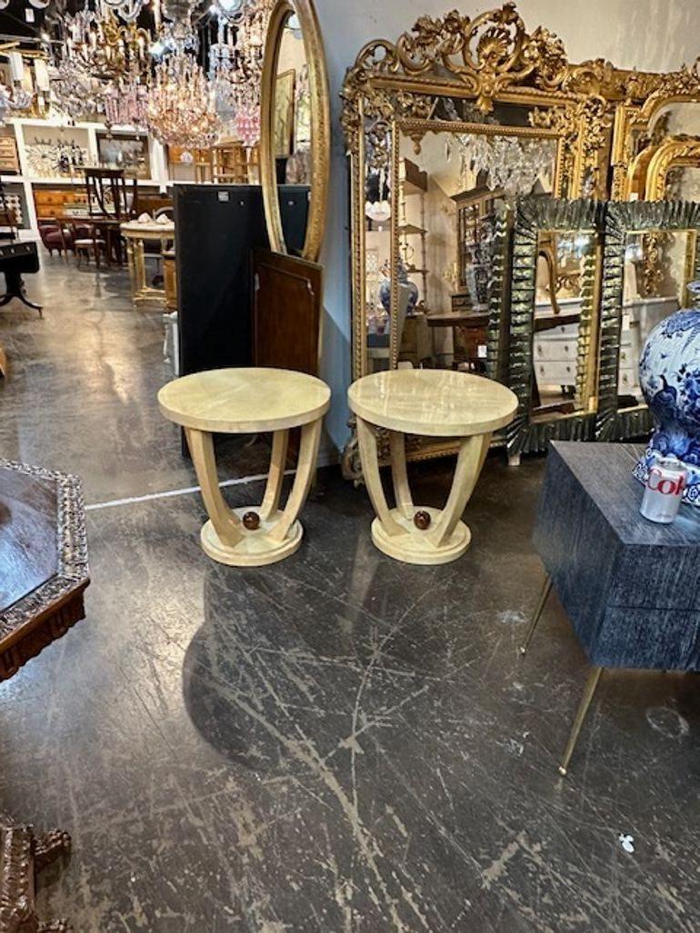Pair of Italian Art Deco Side Tables For Sale 4