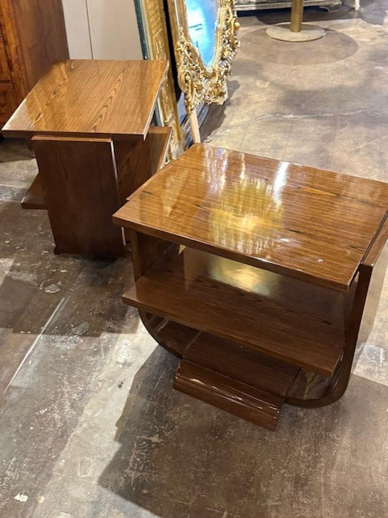 Pair of Italian Art Deco Side Tables For Sale 4