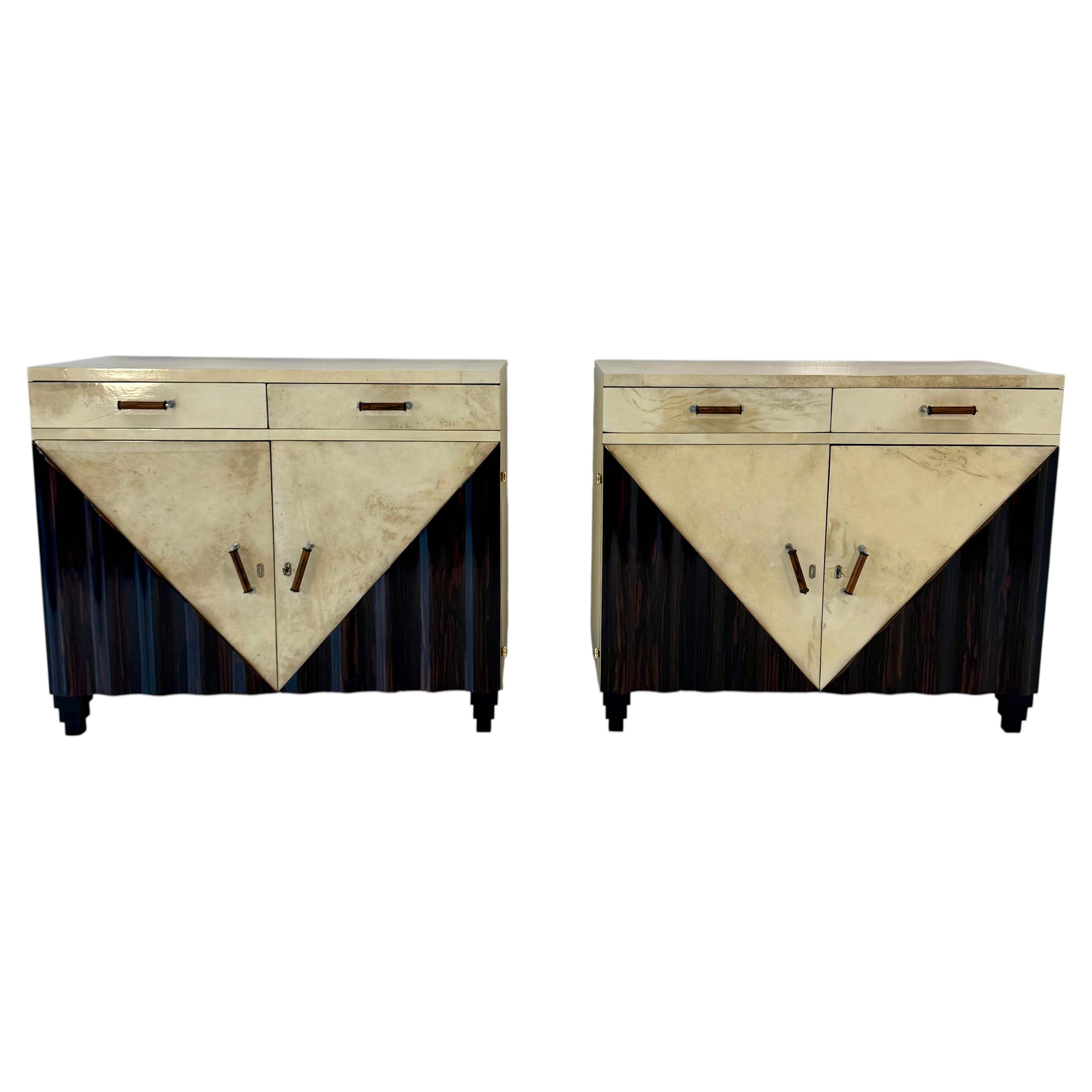 Pair of Italian Art Deco Twin Cabinets Attributed to Gaetano Borsani, 1930s