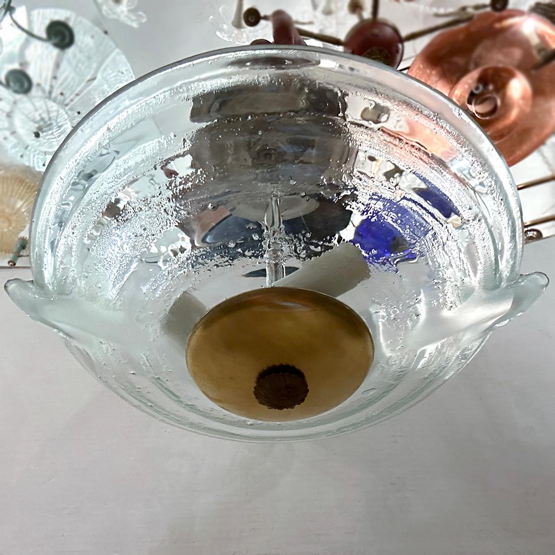 Milieu du XXe siècle Paire de luminaires italiens en verre d'art, vendus individuellement en vente