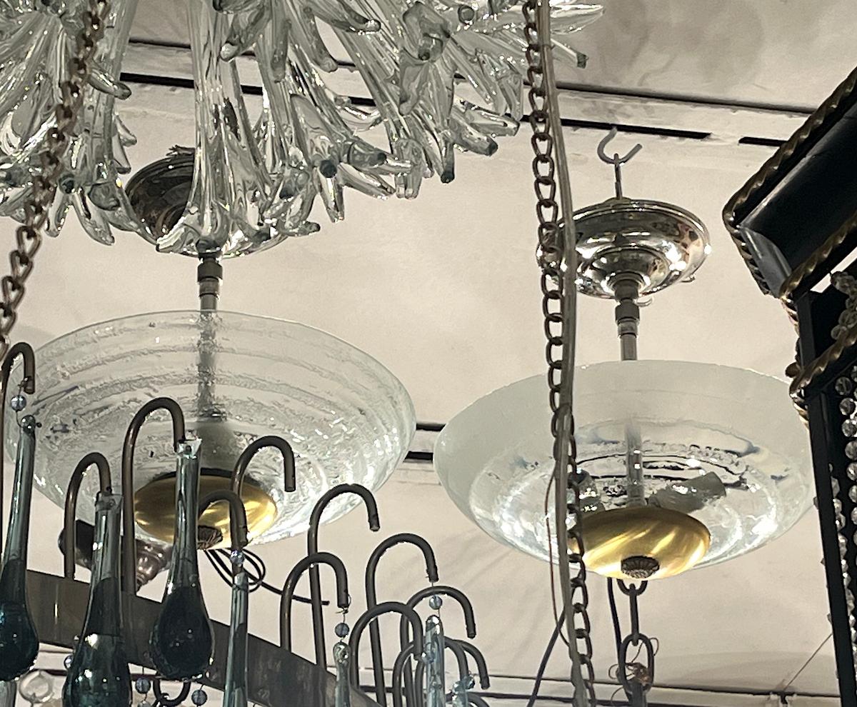 Verre Paire de luminaires italiens en verre d'art. Vendu individuellement. en vente