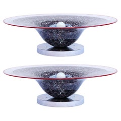Pair of Italian Art Glass Table Lamps by Gae Aulenti, Italy 1960s