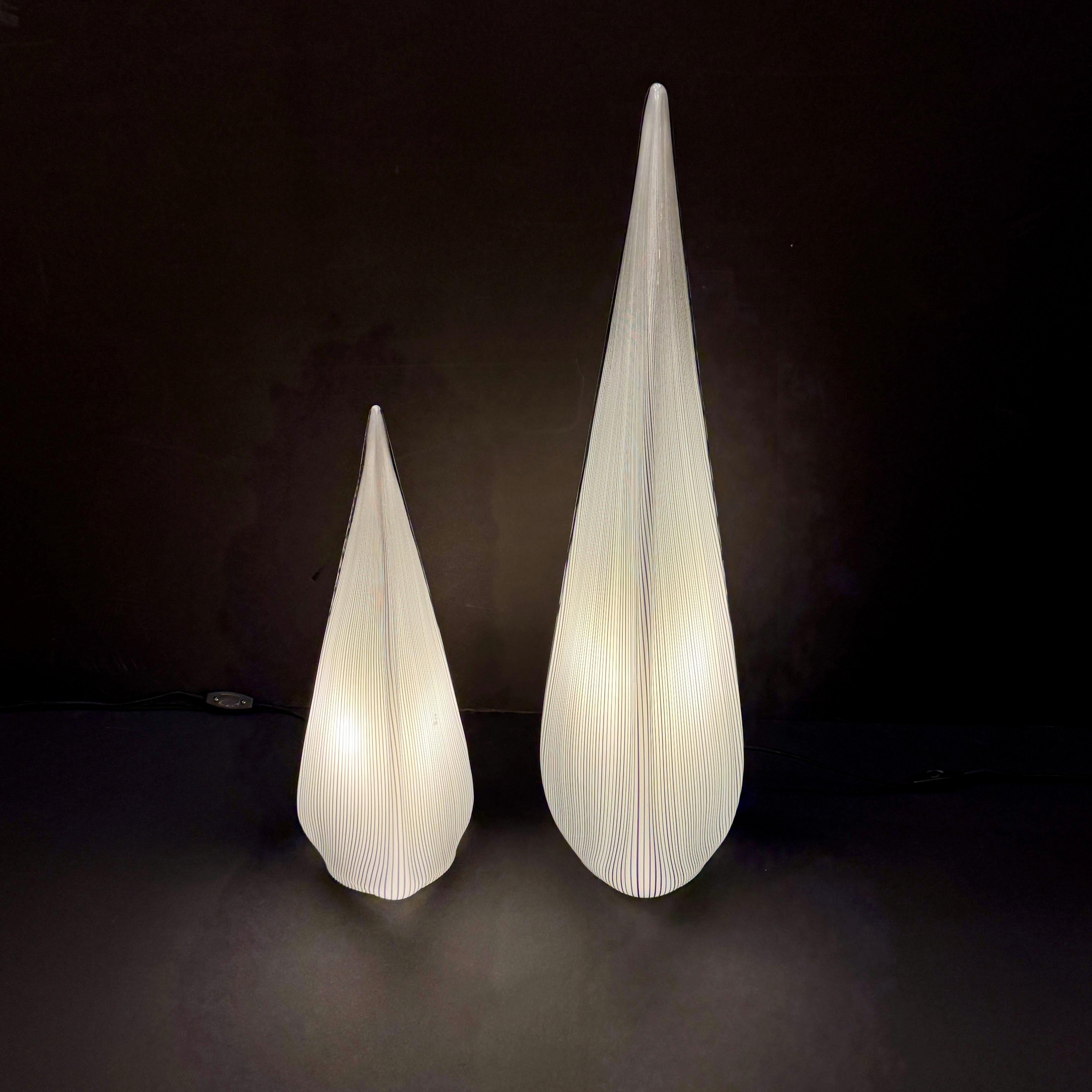 Modern Pair of Italian Art Glass table Lamps For Sale