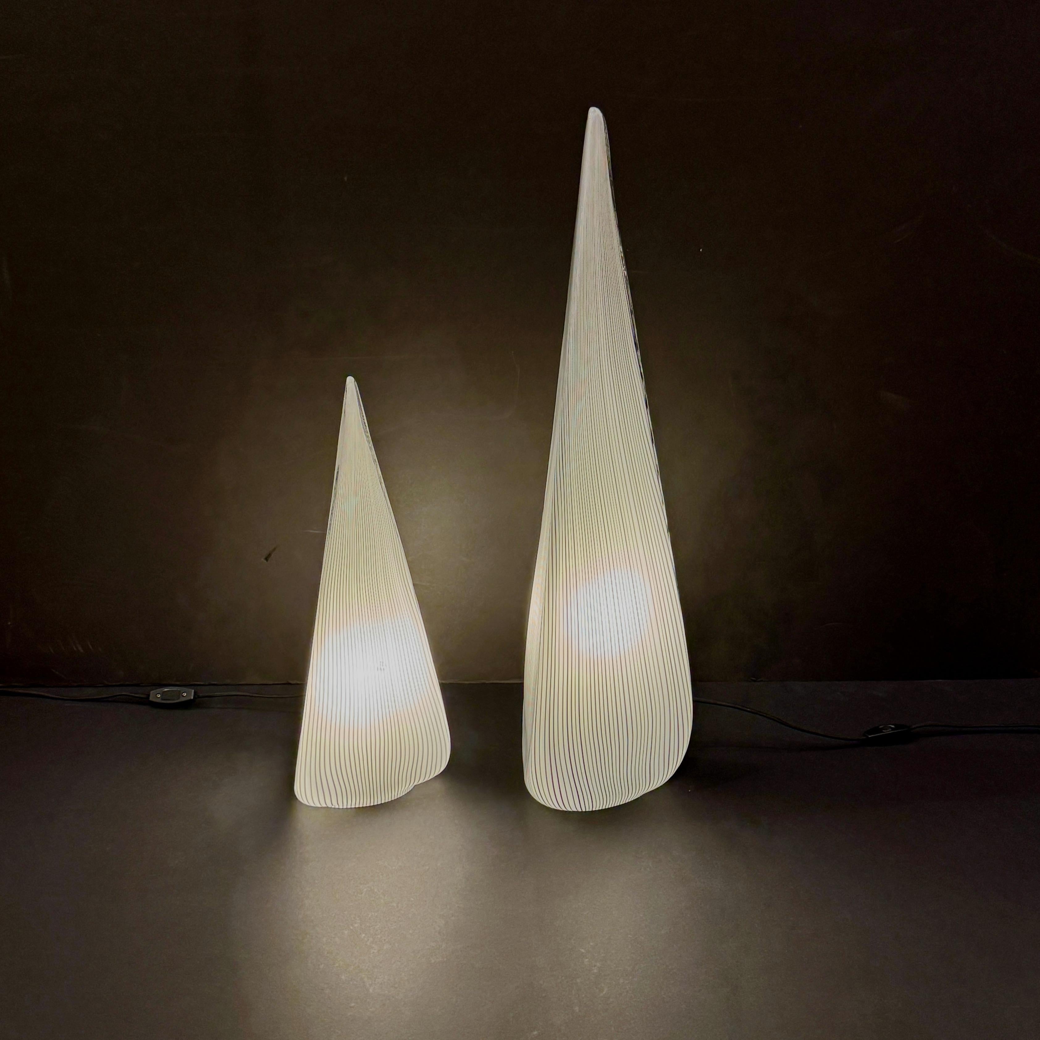 Late 20th Century Pair of Italian Art Glass table Lamps For Sale
