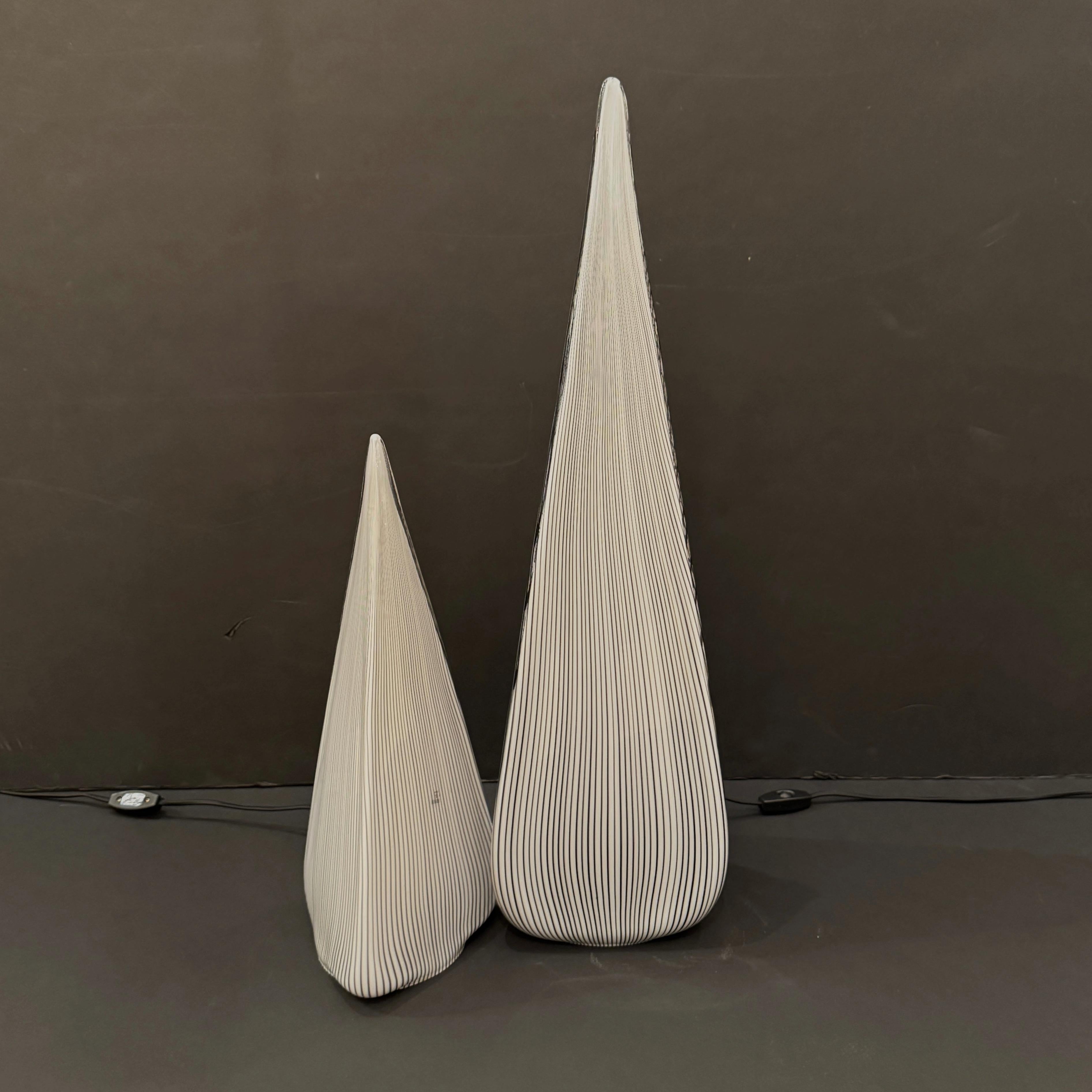 Pair of Italian Art Glass table Lamps For Sale 3
