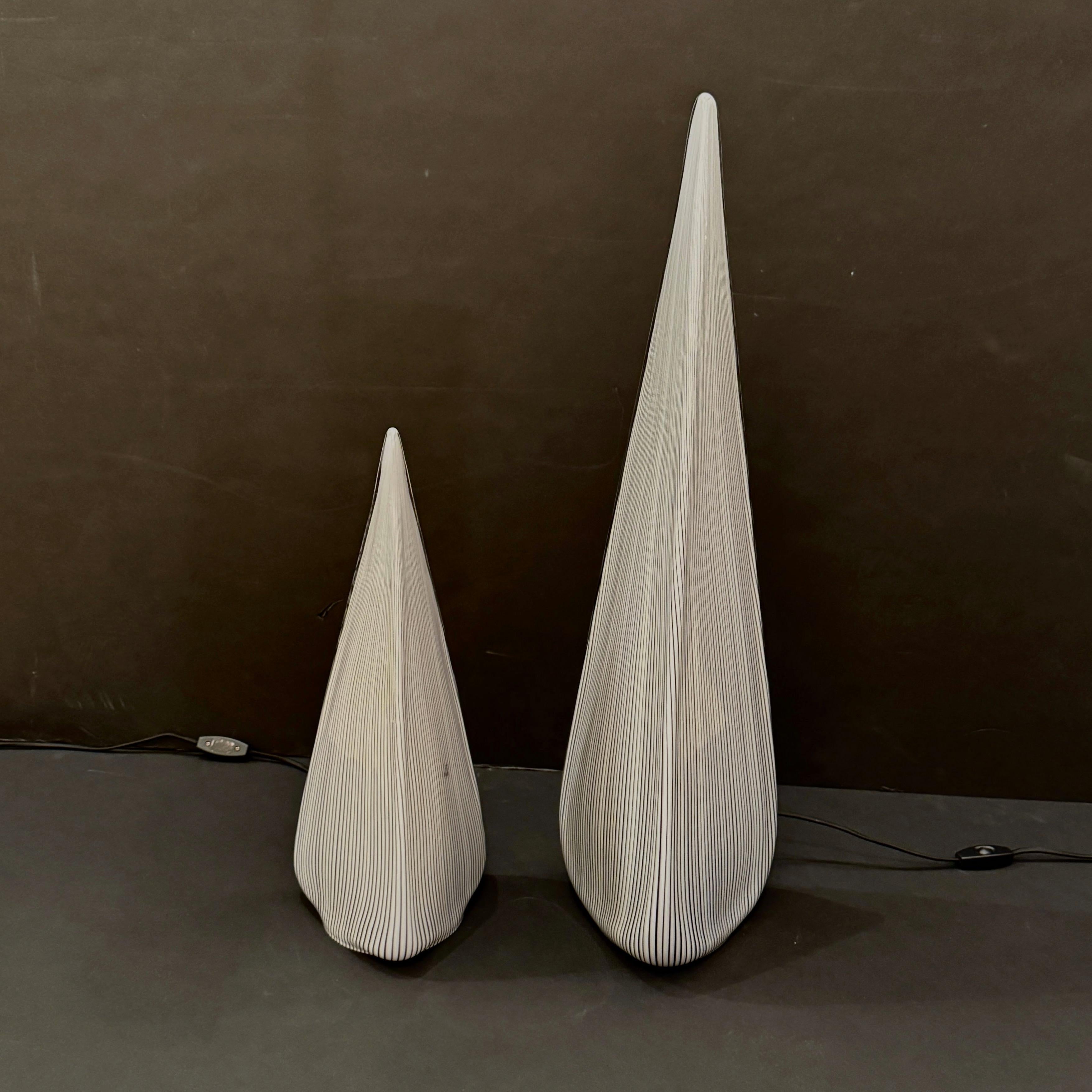 Pair of Italian Art Glass table Lamps For Sale 4