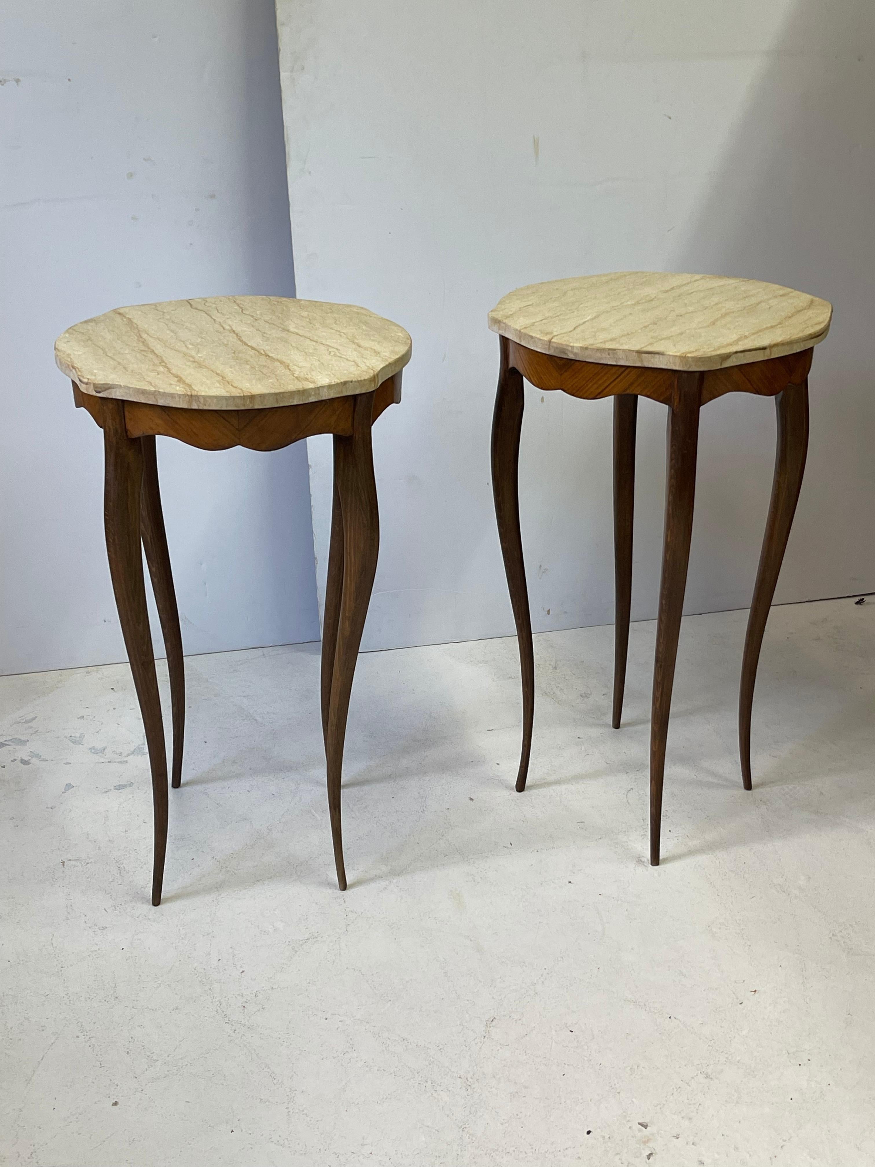 20th Century Pair of Italian Art Nouveau Side Tables or Plant Stands