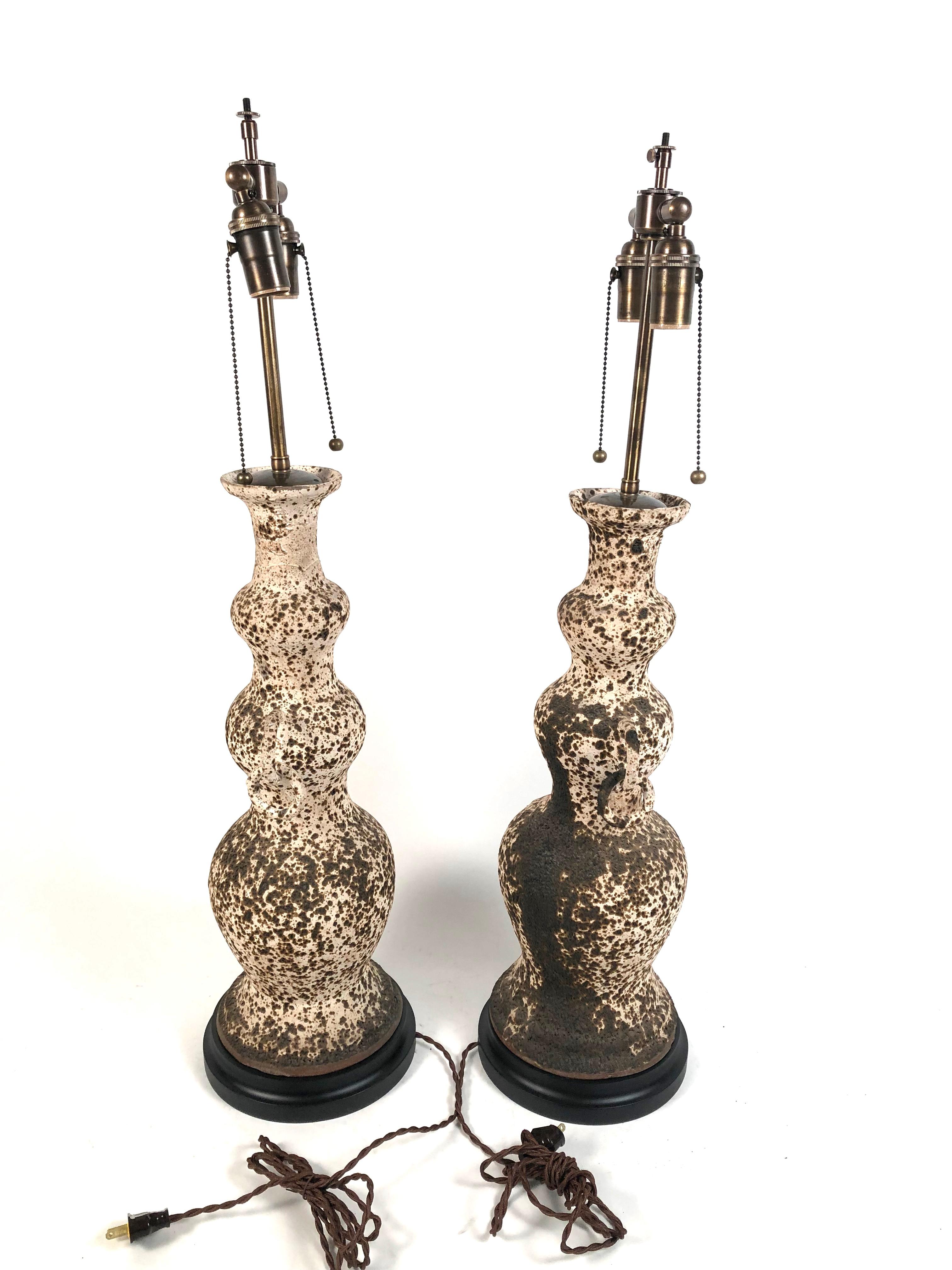 Pair of Italian Art Pottery Lamps 6