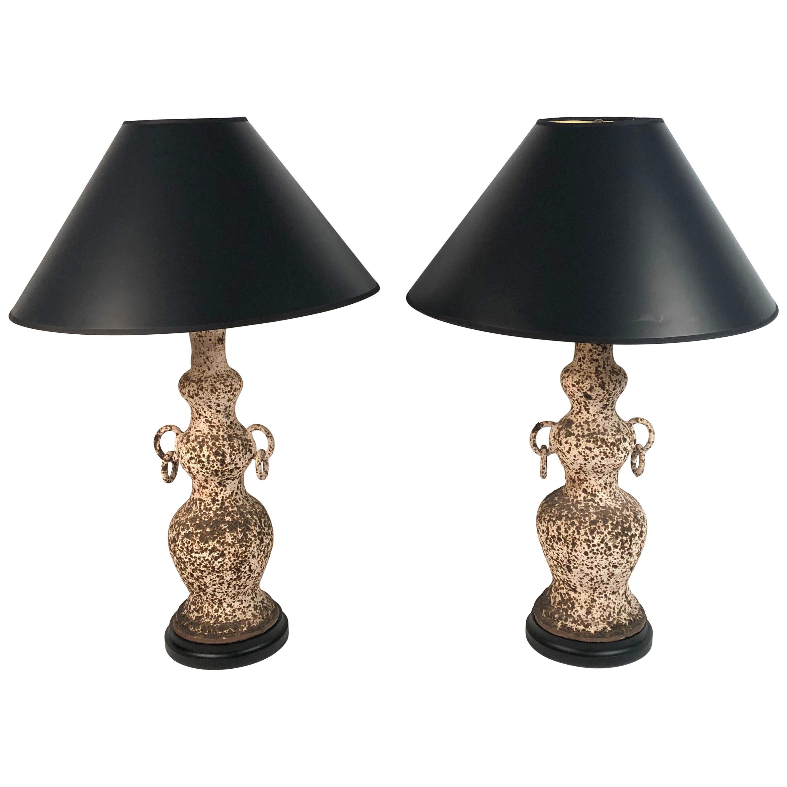 Pair of Italian Art Pottery Lamps