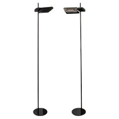 Vintage Pair of Italian Arteluce BIS A700 Contemporary Modern Adjustable Floor Lamps