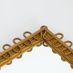 Pair of Italian Bamboo and Rattan Mirrors 1950s
