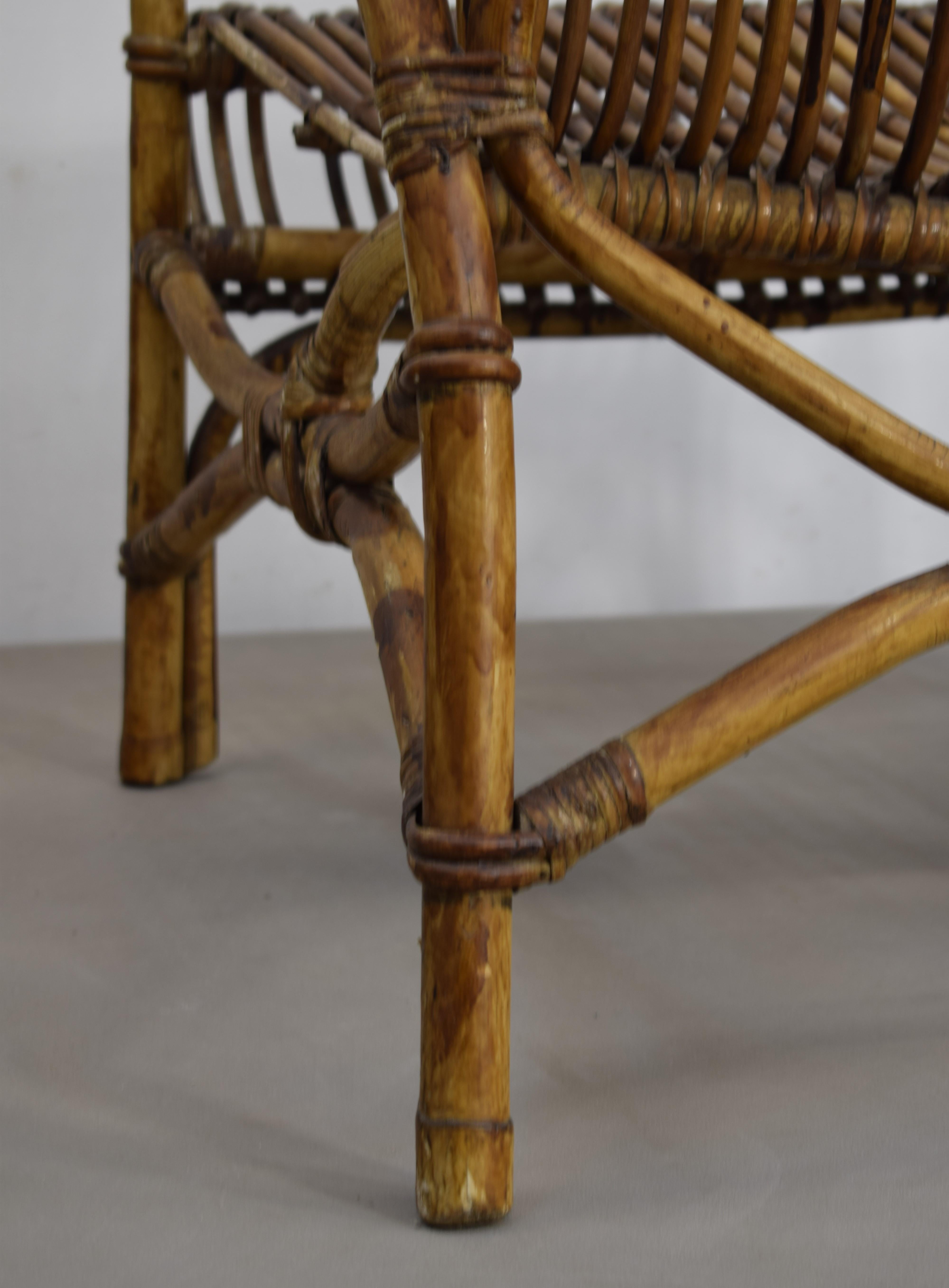 Paire de fauteuils italiens en bambou, années 1960 en vente 5