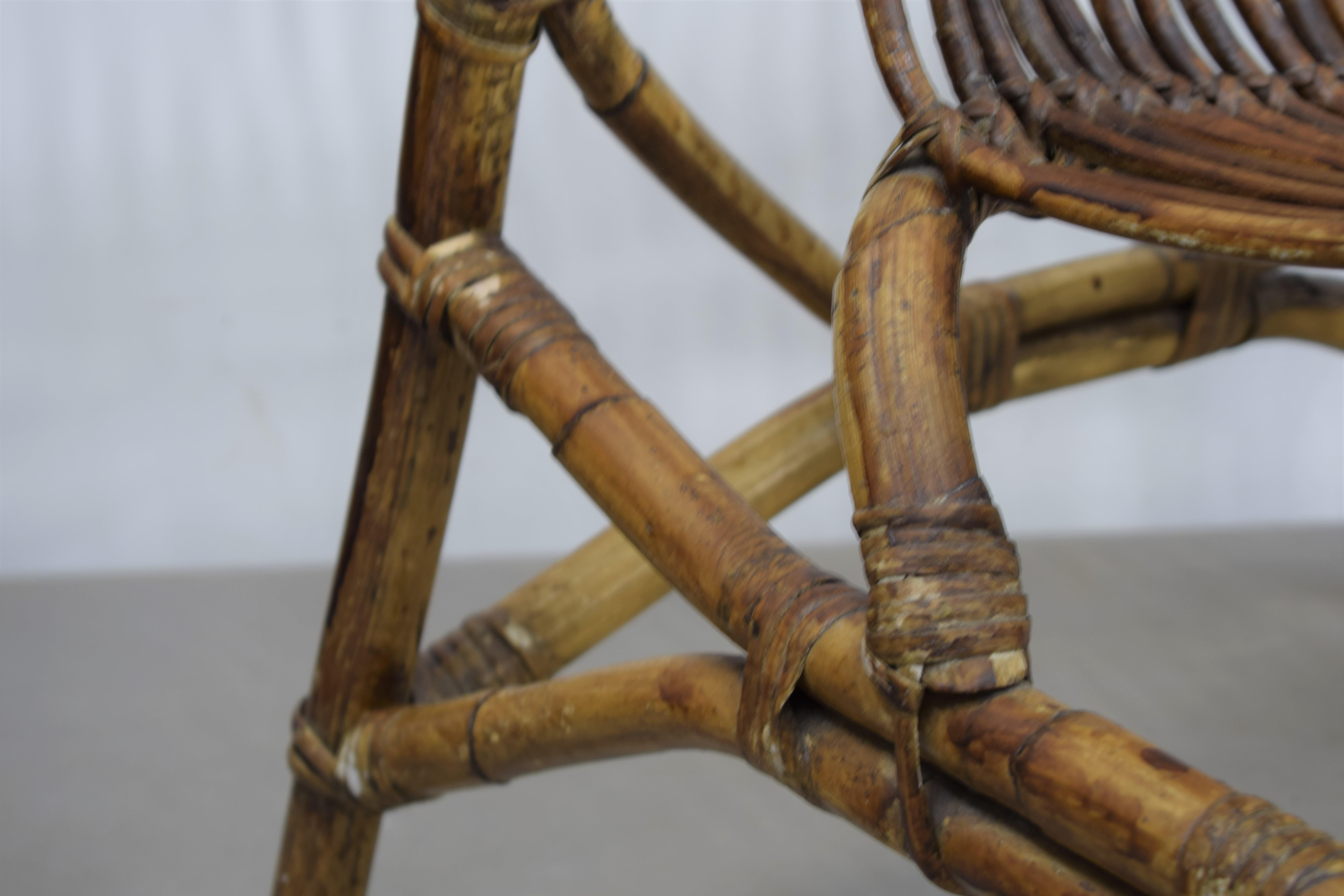 Paire de fauteuils italiens en bambou, années 1960 en vente 1