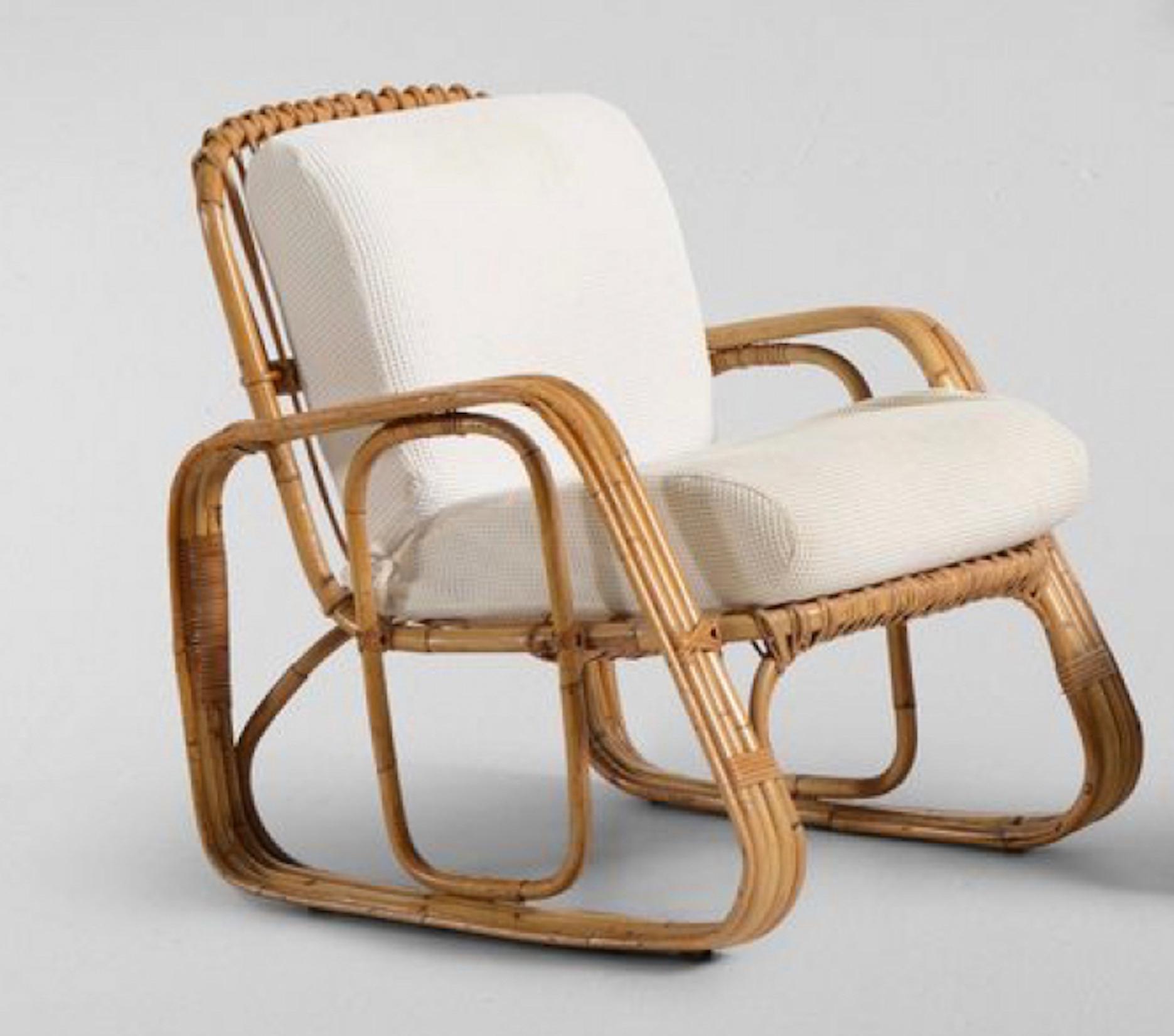 Paire de fauteuils italiens en bambou, style Vivai Sud, 1970 Bon état - En vente à Argelato, BO