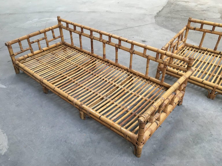 Pair Of Italian Bamboo Sofas From 1970s At 1stdibs Pair Of Italian Bamboo Sofas From 1970s In Excellent Condition For Prato It