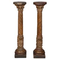 Pair of Italian Rococo Painted Carved Columns For Sale at 1stDibs ...