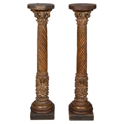 Massive Pair of Italian Columns For Sale at 1stDibs