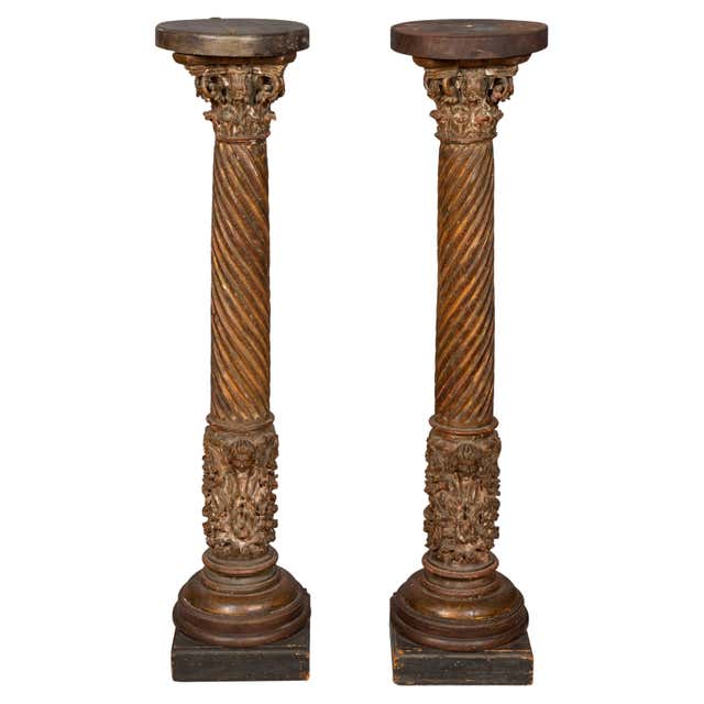 Massive Pair of Italian Columns For Sale at 1stDibs