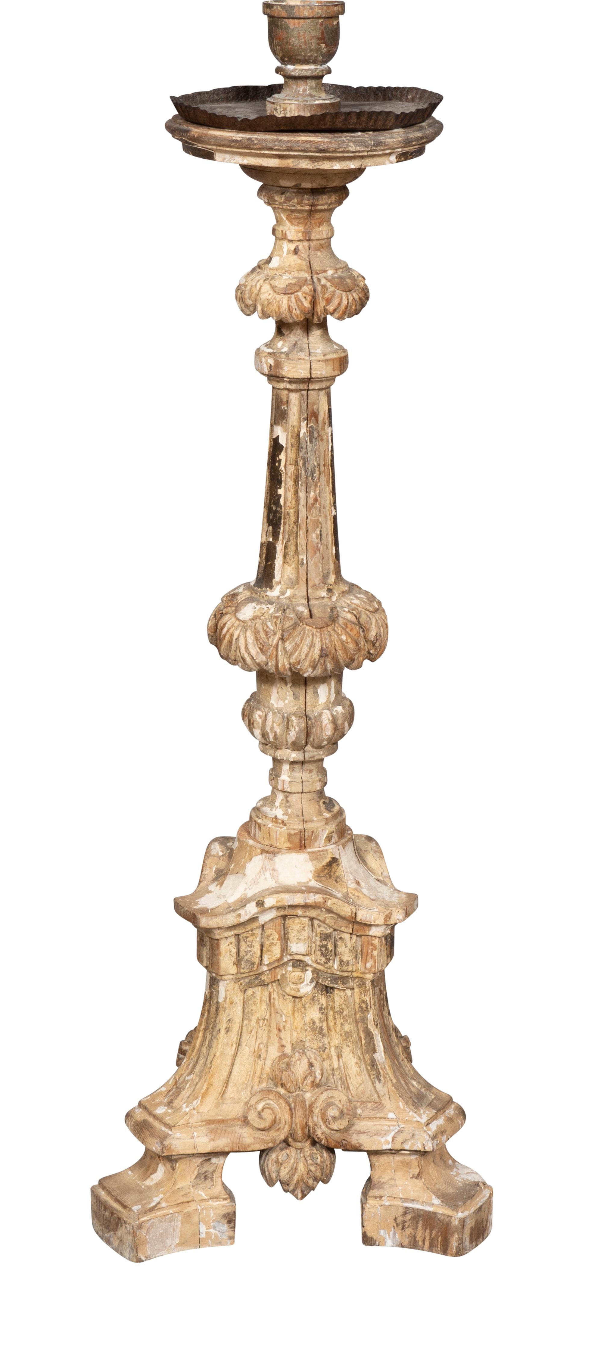 Pair of Italian Baroque Pricket Stick Table Lamps For Sale 4