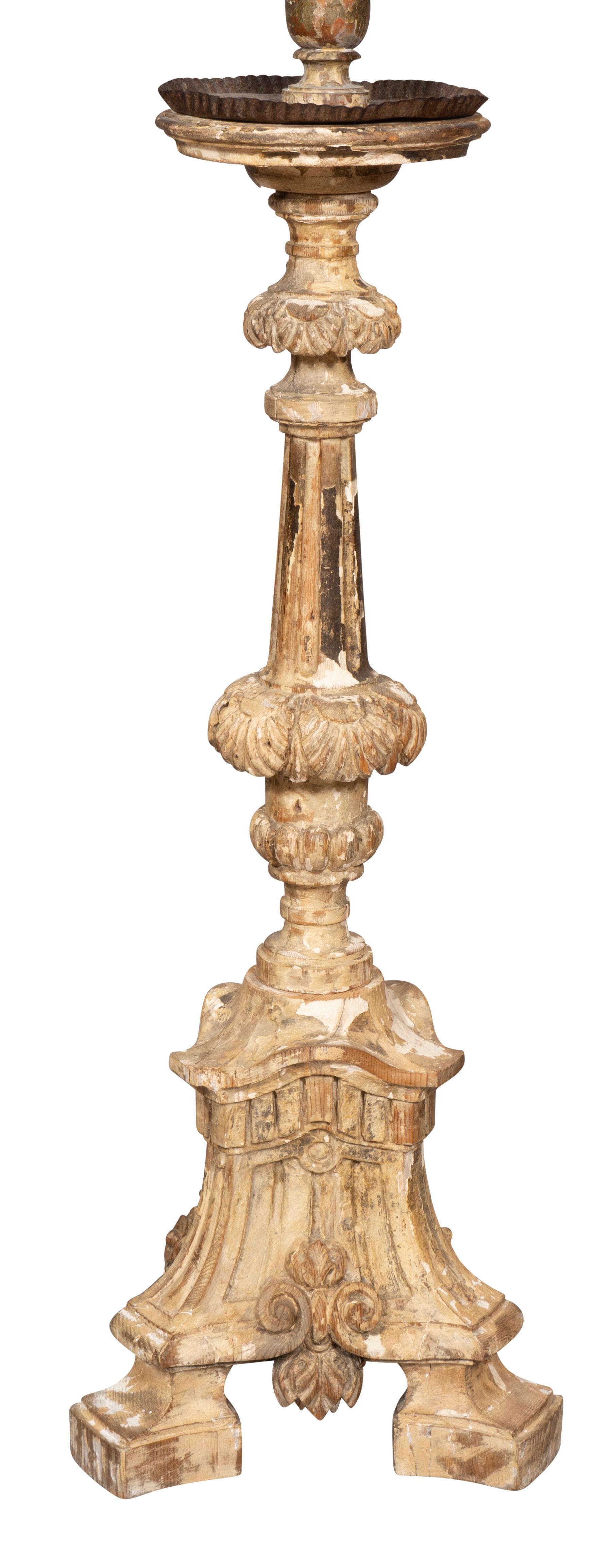 Pair of Italian Baroque Pricket Stick Table Lamps For Sale 9