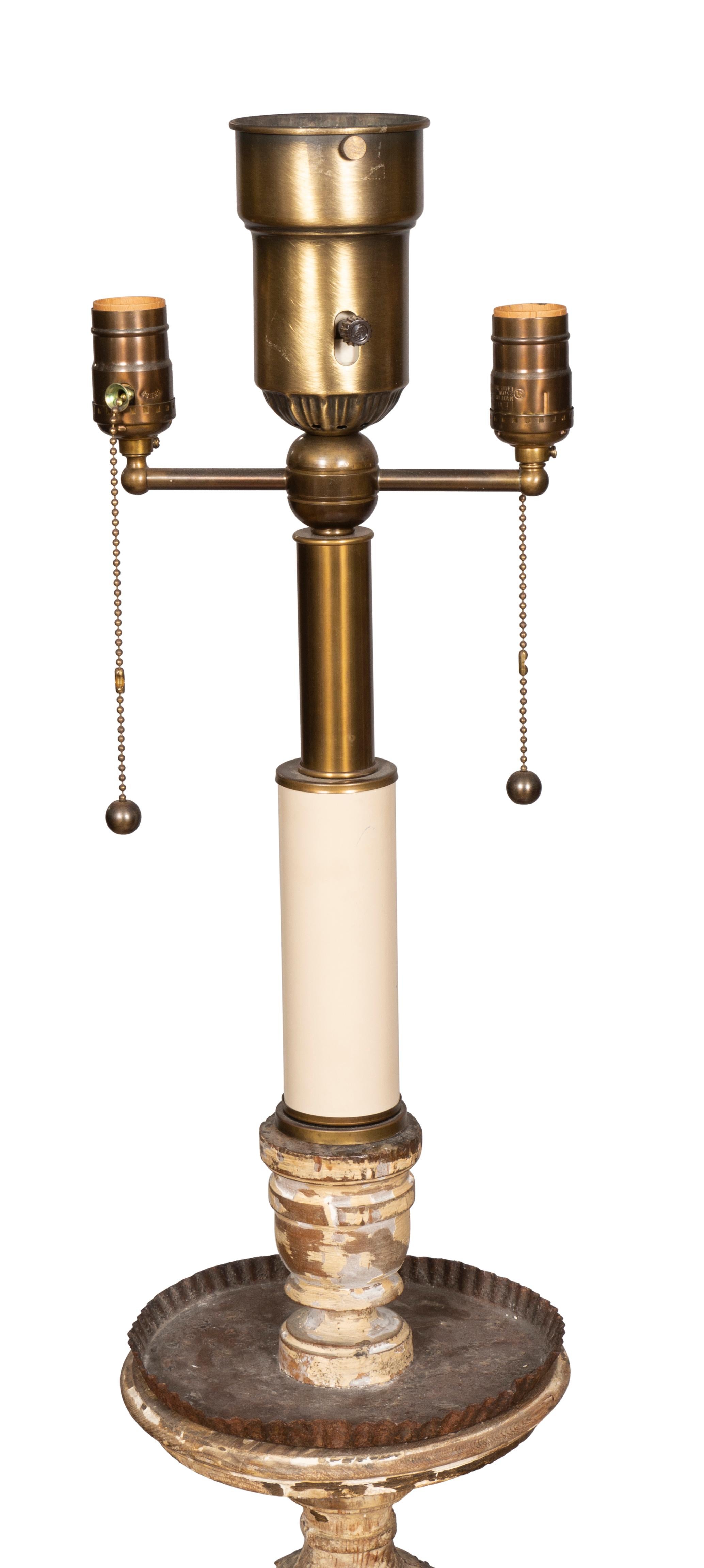 Paar italienische Barock-Tischlampen, Pricket Stick im Zustand „Gut“ im Angebot in Essex, MA