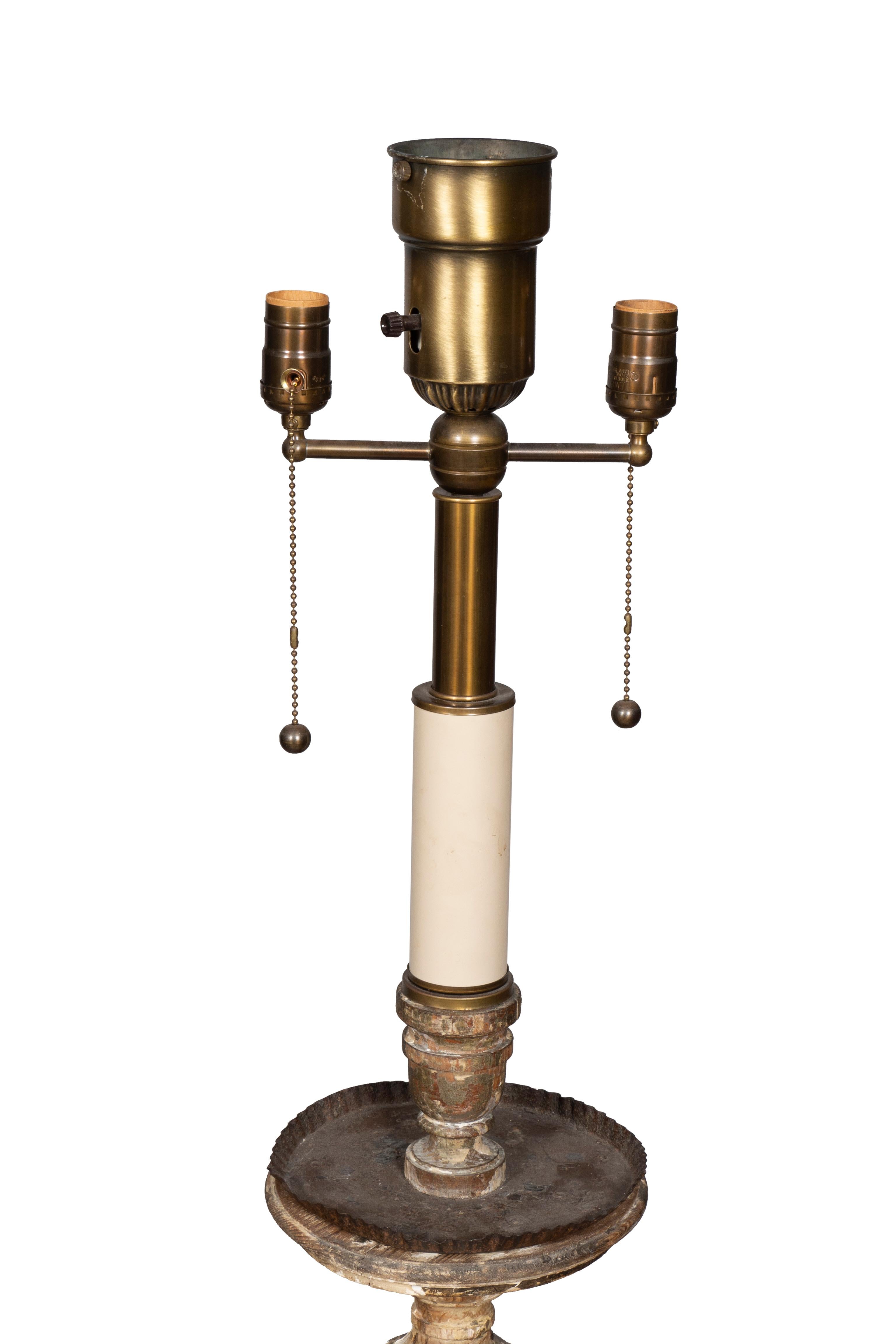 Paar italienische Barock-Tischlampen, Pricket Stick (Frühes 18. Jahrhundert) im Angebot