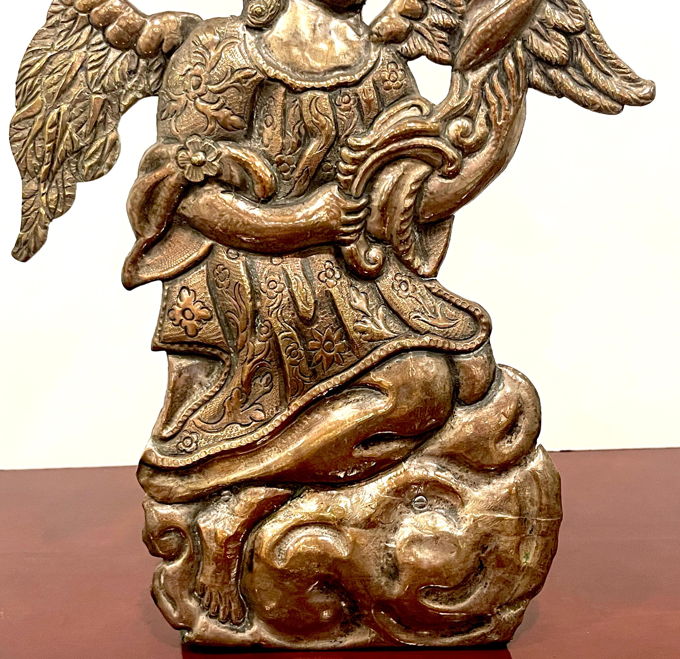 Pair of Italian Baroque Silverplated Angel Candlesticks /Prickets For Sale 8