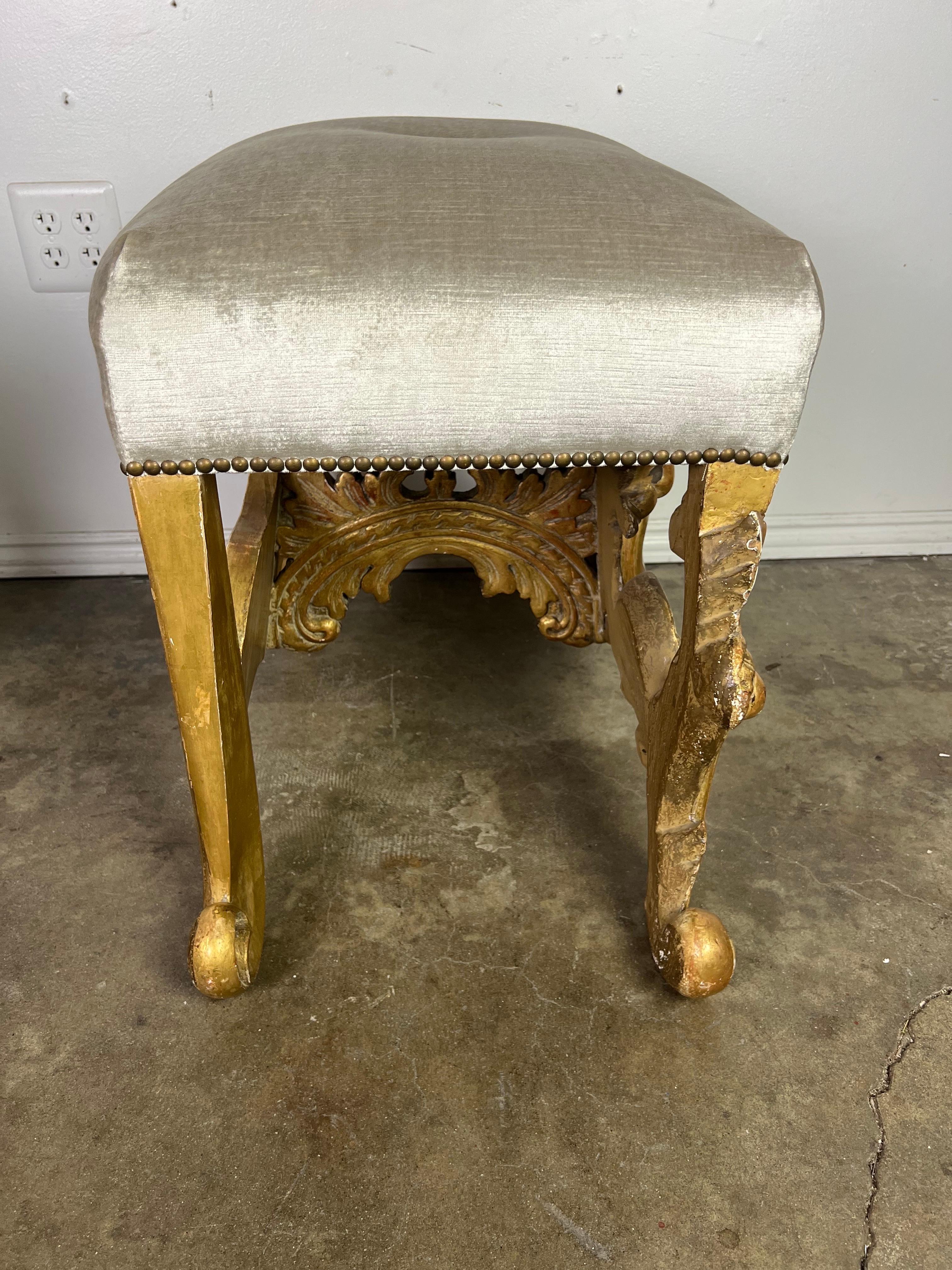 Pair of Italian Baroque Style Gilt Wood Benches C. 1920 For Sale 10