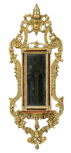 Pair of Italian Baroque Style Giltwood Mirrors
