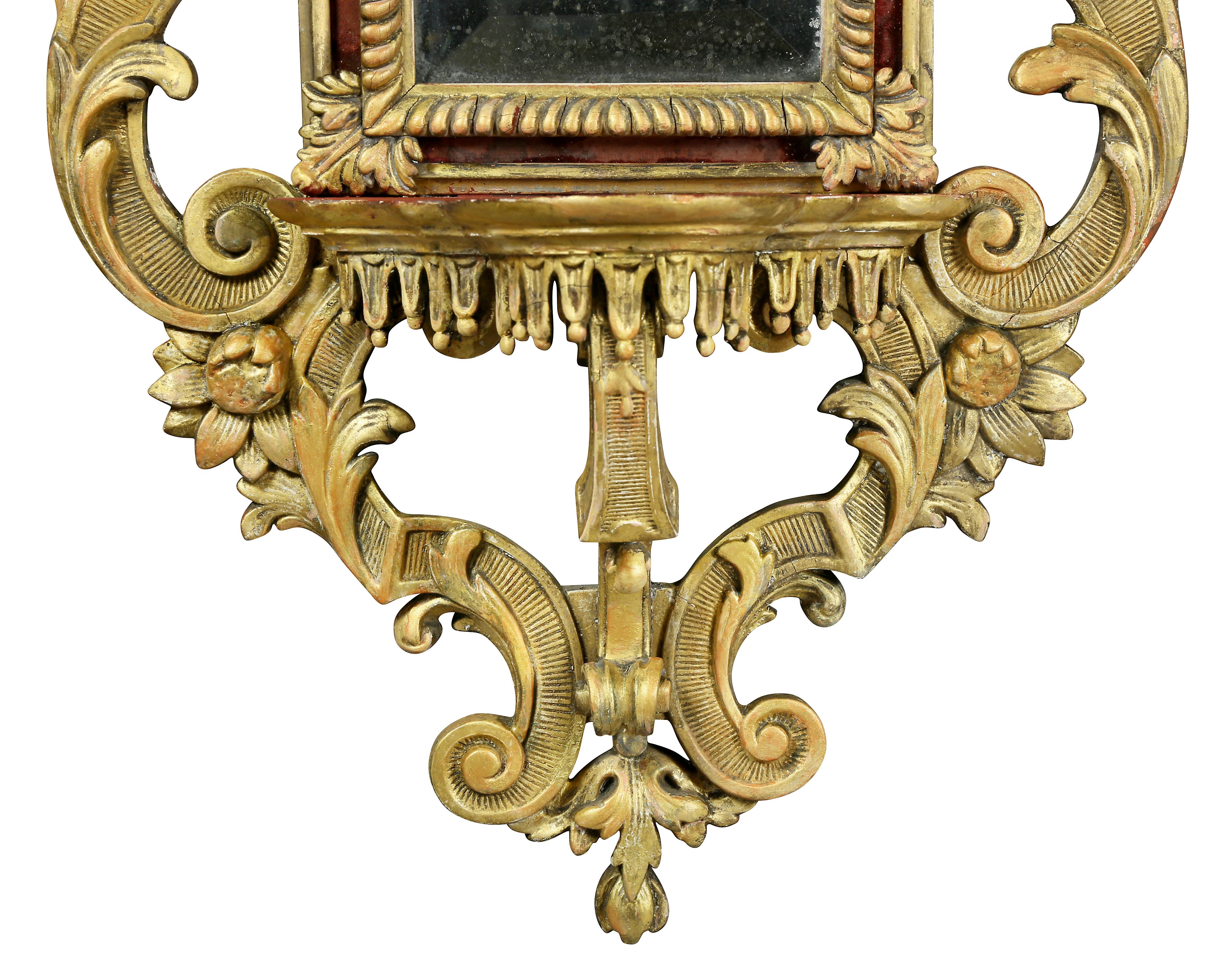 Pair of Italian Baroque Style Giltwood Mirrors 3
