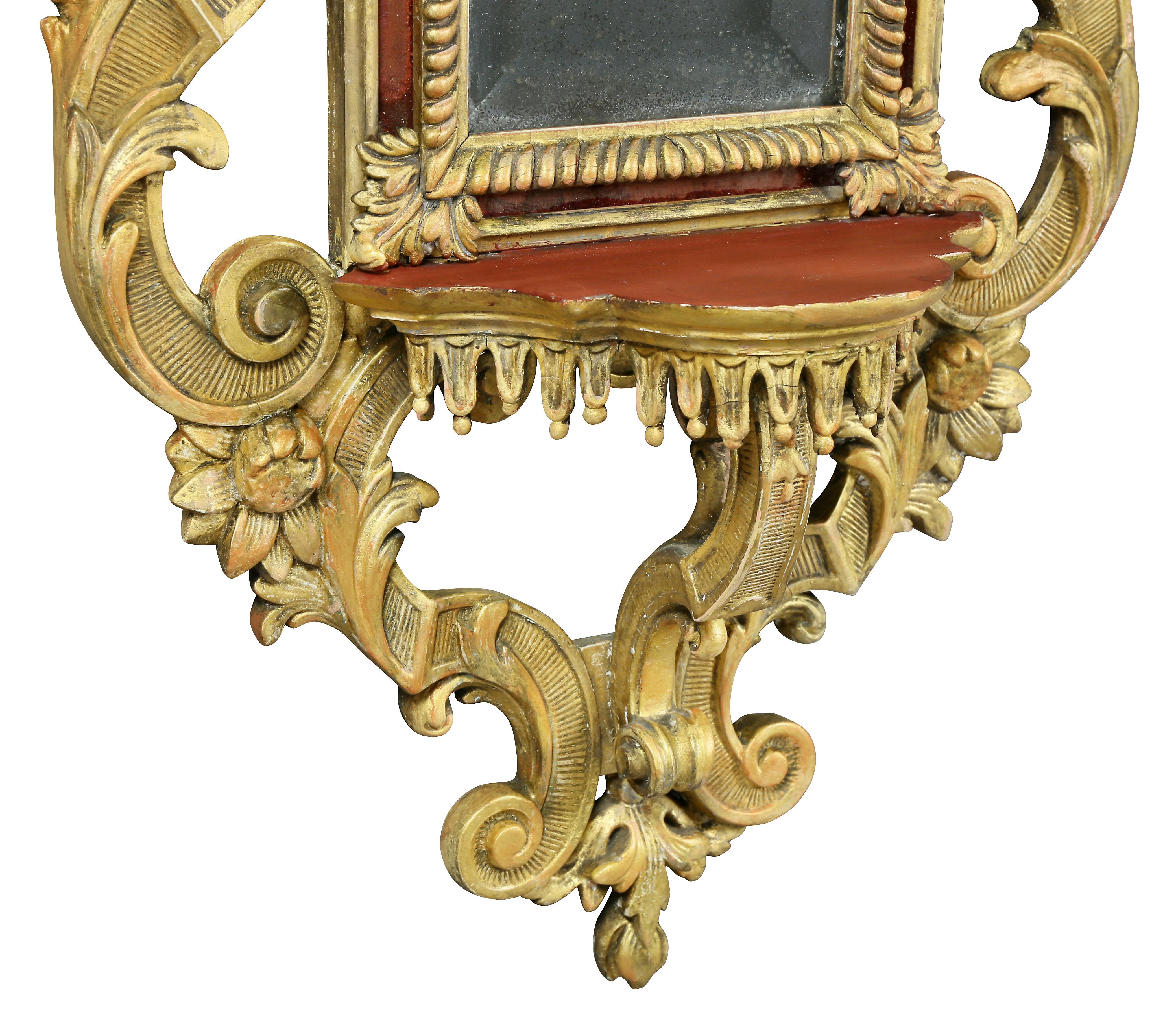 Pair of Italian Baroque Style Giltwood Mirrors 4