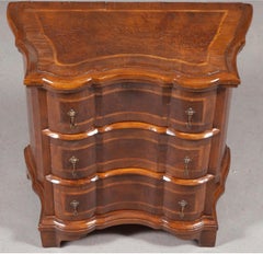 Pair of Italian Baroque Style Inlaid Walnut Bedside Commodes