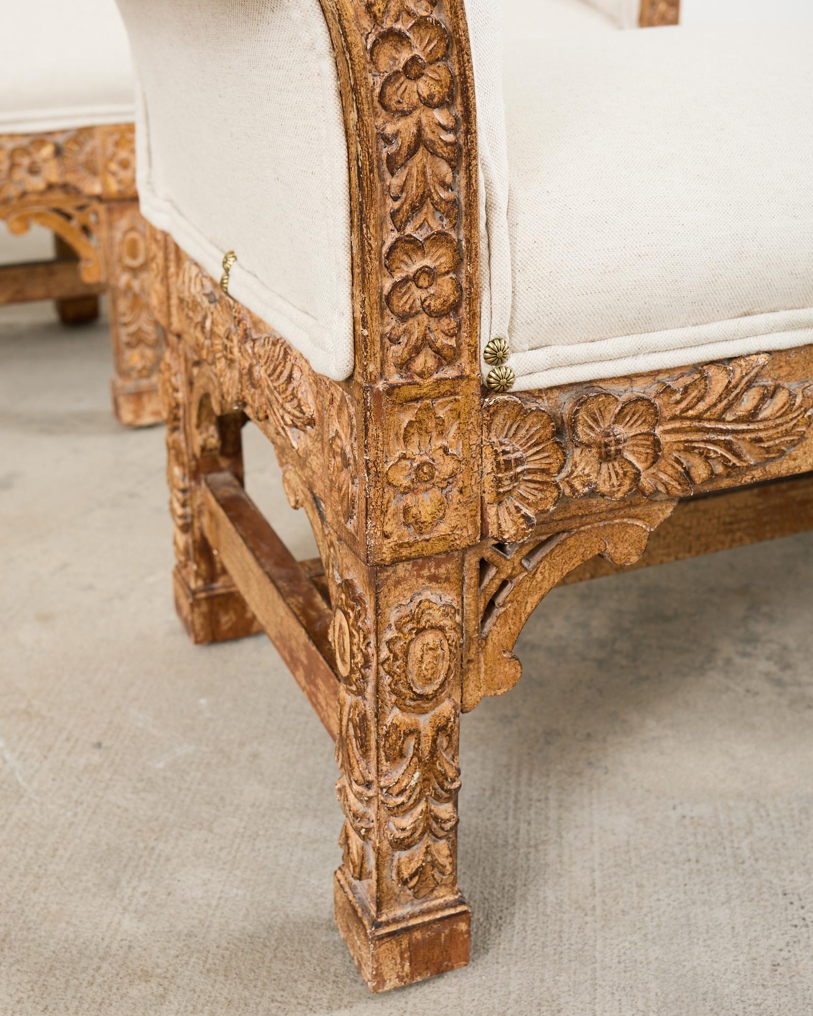 Paar italienische Barock-Stil Scroll Arm Bänke 5 Ft. im Angebot 6