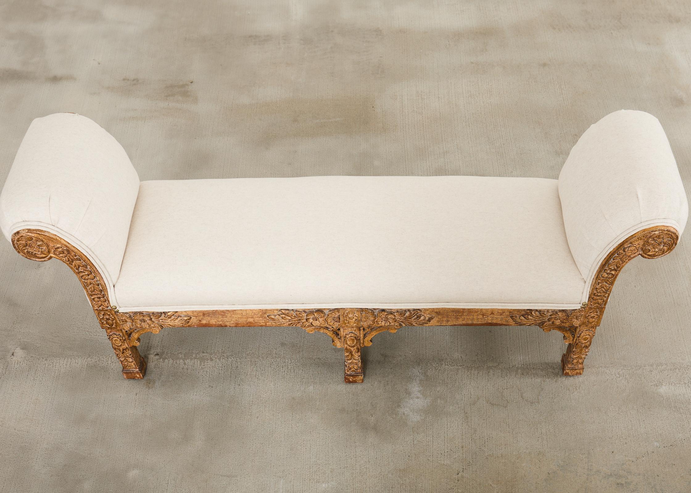 Paar italienische Barock-Stil Scroll Arm Bänke 5 Ft. im Angebot 8