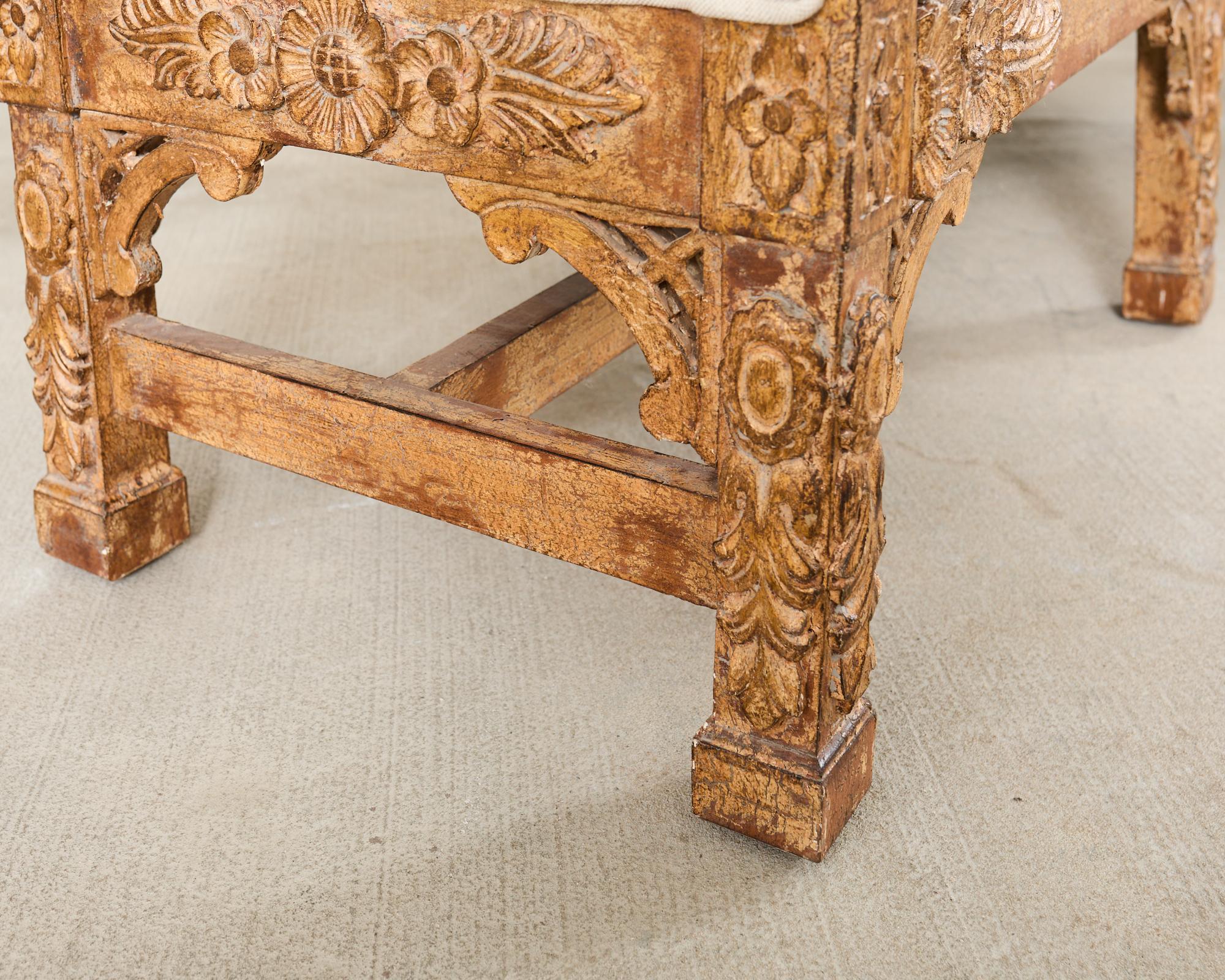 Paar italienische Barock-Stil Scroll Arm Bänke 5 Ft. im Angebot 2