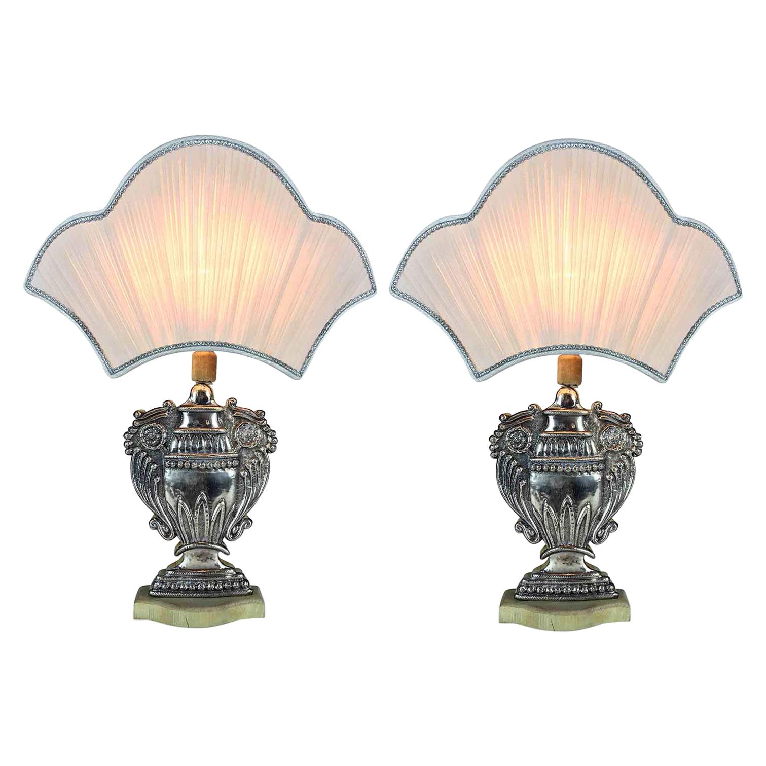 Pair of Italian Hand-made Table Lamps Baroque Style 