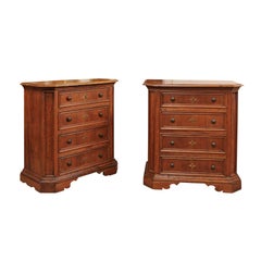 Pair of Italian Baroque Style Walnut Credenzas