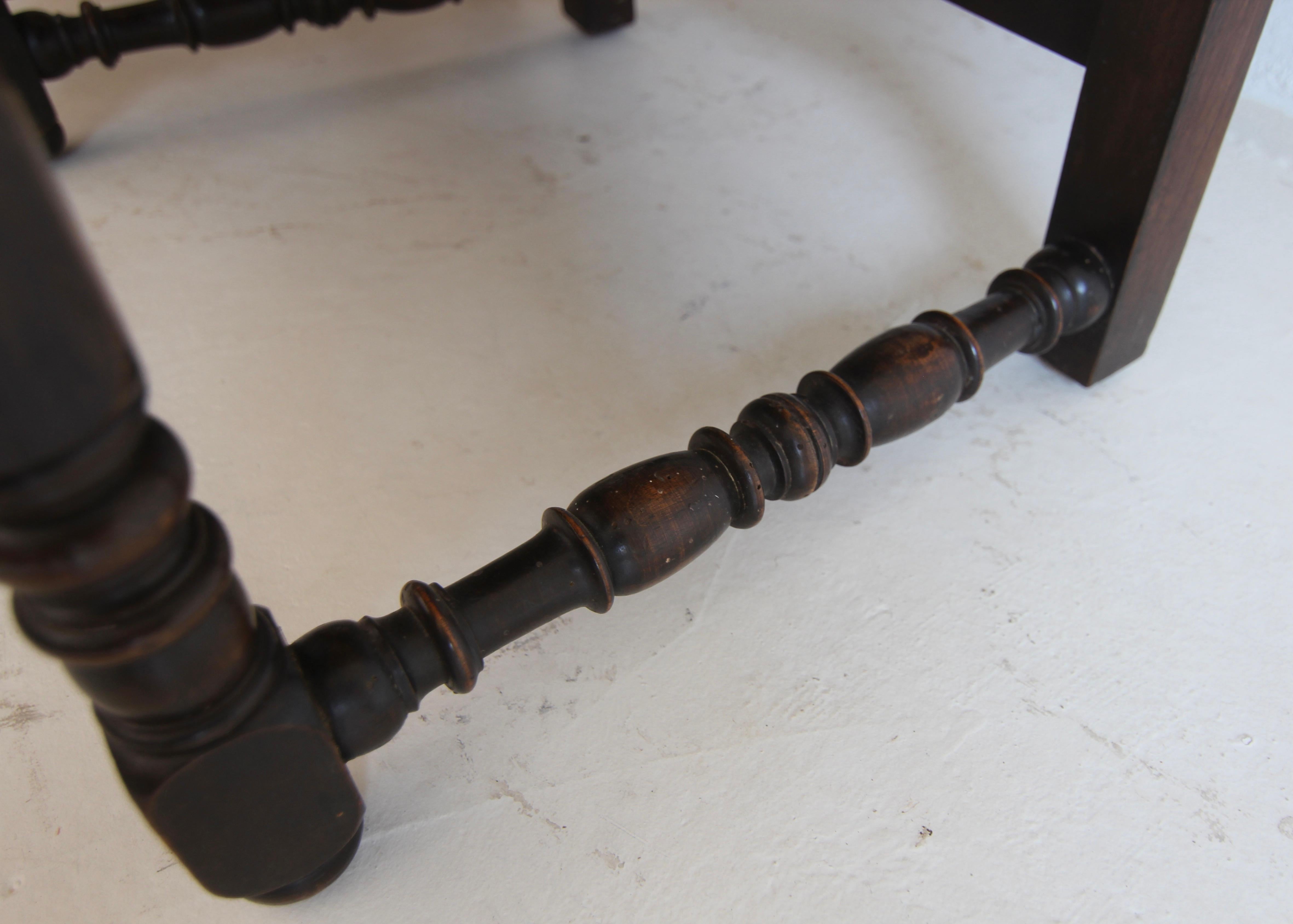 Pair of Italian Baroque Walnut Armchairs For Sale 9
