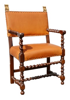 Pair of Italian Baroque Walnut Armchairs