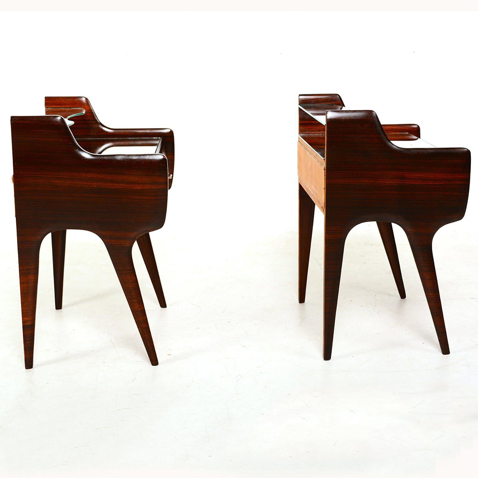 Mid-Century Modern Pair of Italian Bed Side Tables or Nightstands after Ico Parisi