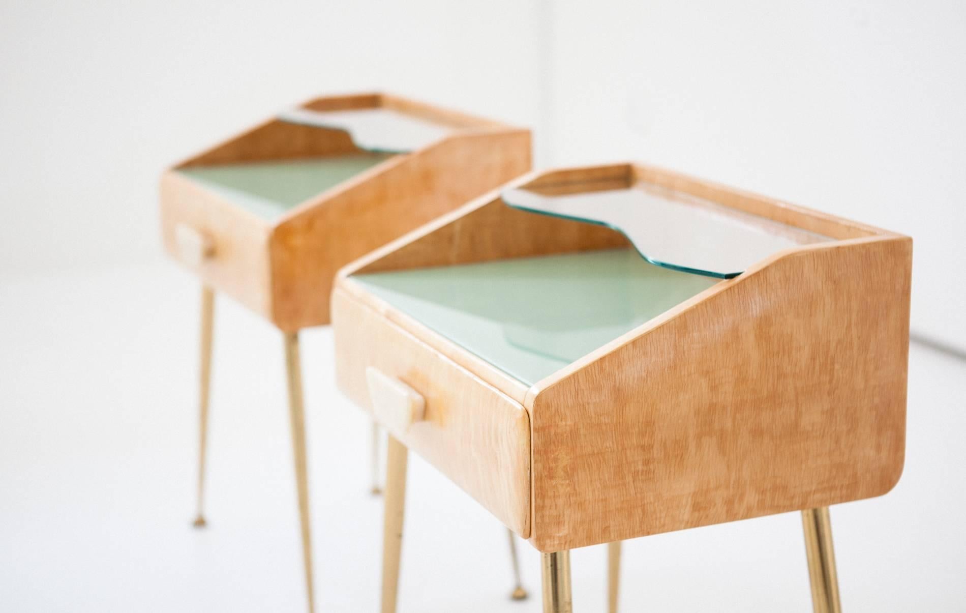 Marble Pair of Italian Bedside Tables, 1950s