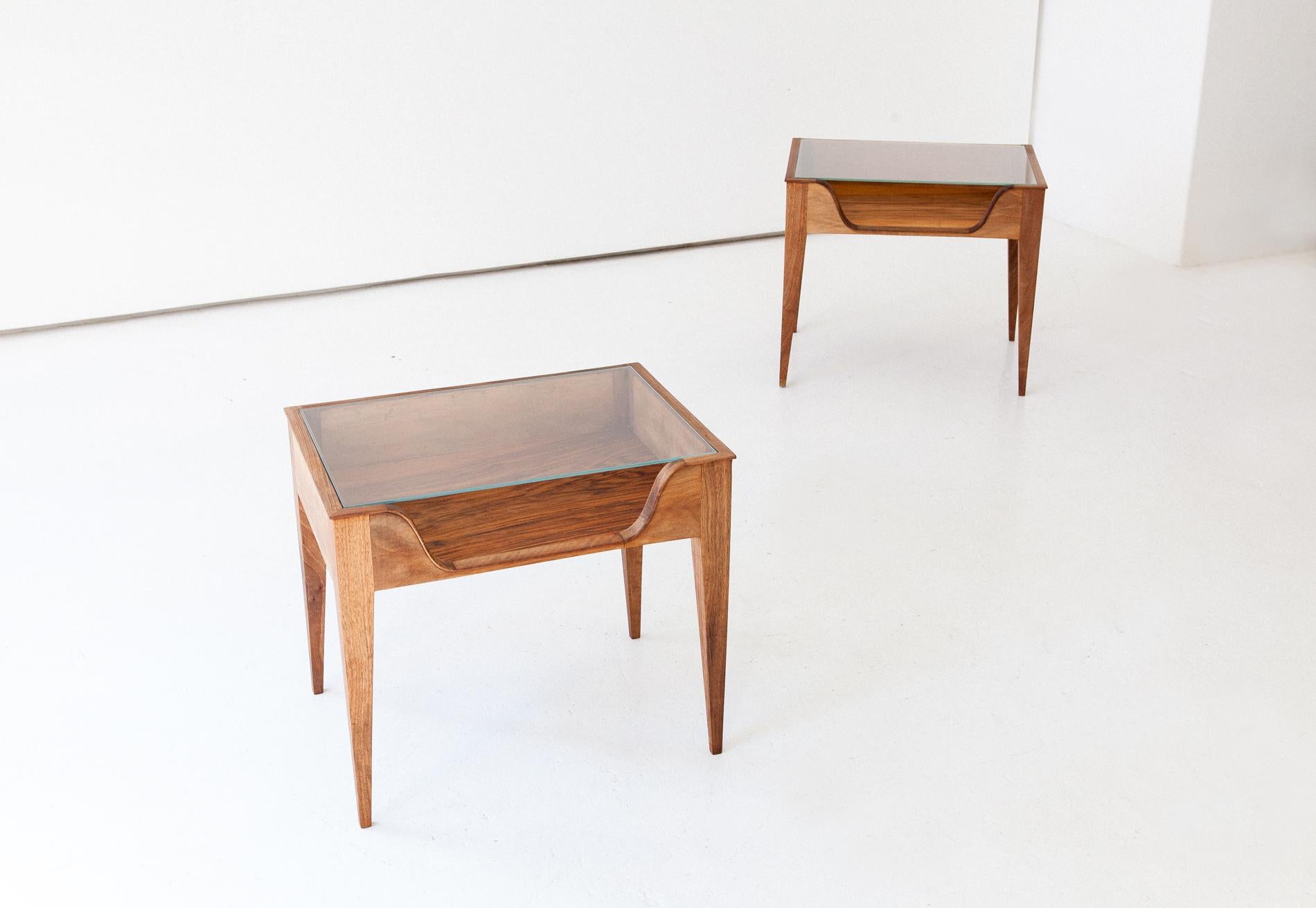Glass Pair of Italian Bedside Tables by F.lli Strada, 1950s
