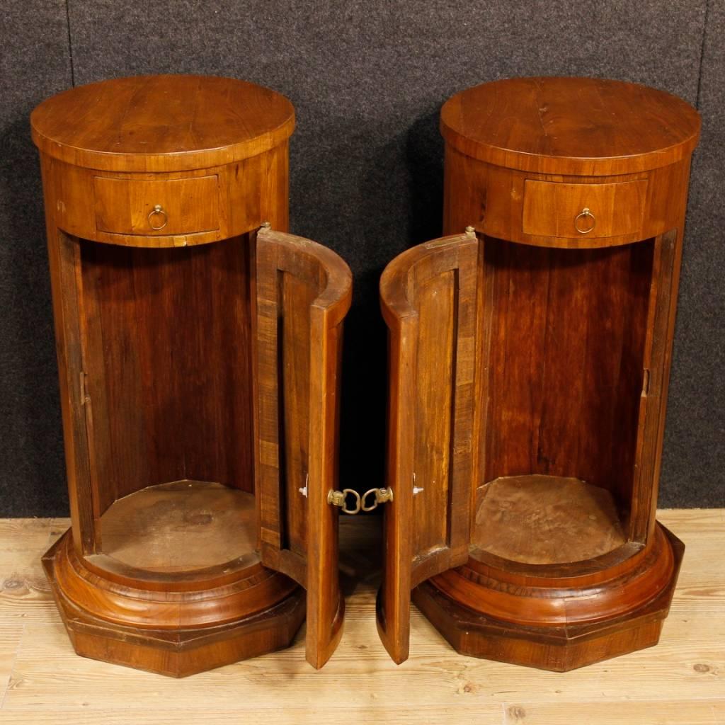 Pair of Italian Bedside Tables in Cherry and Fruit Wood from 20th Century 2