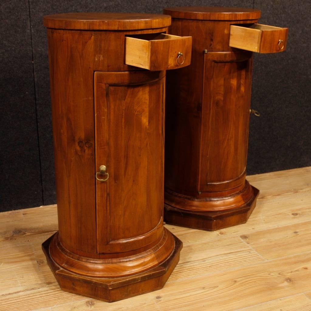 Pair of Italian Bedside Tables in Cherry and Fruit Wood from 20th Century 3